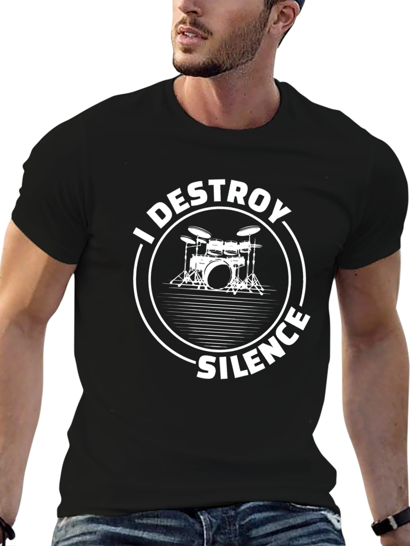 I Destroy Silence Drum Kit Graphic T-Shirt