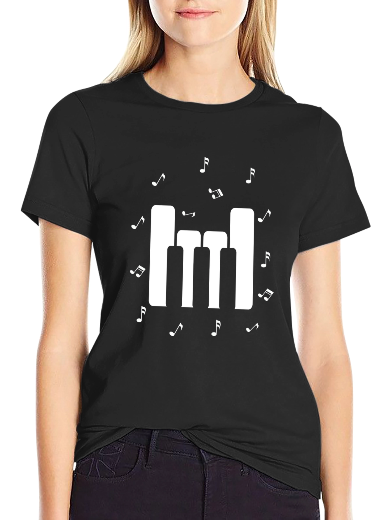 Music Notes Keyboard Graphic Tee