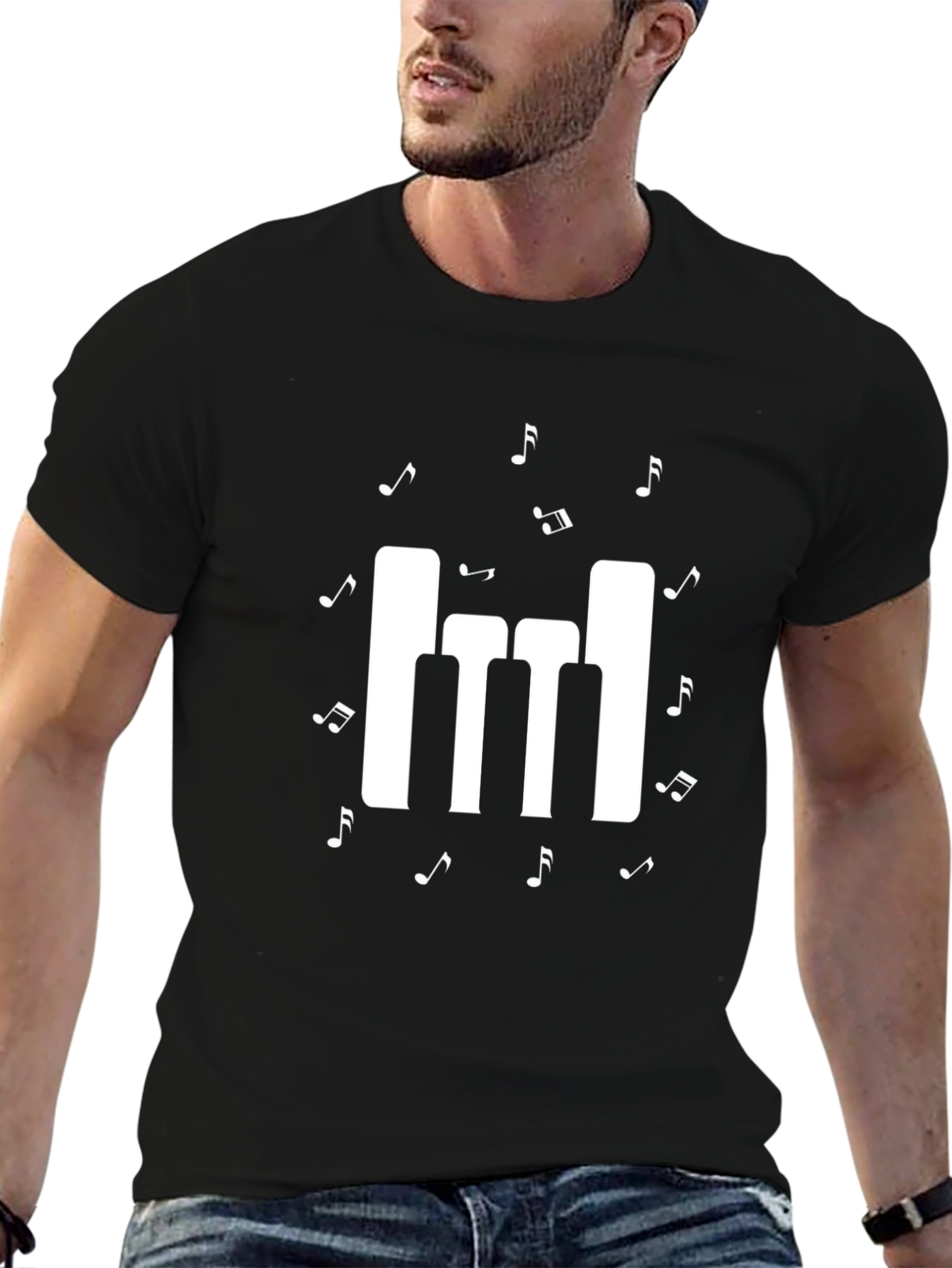 Music Notes Keyboard Graphic Tee