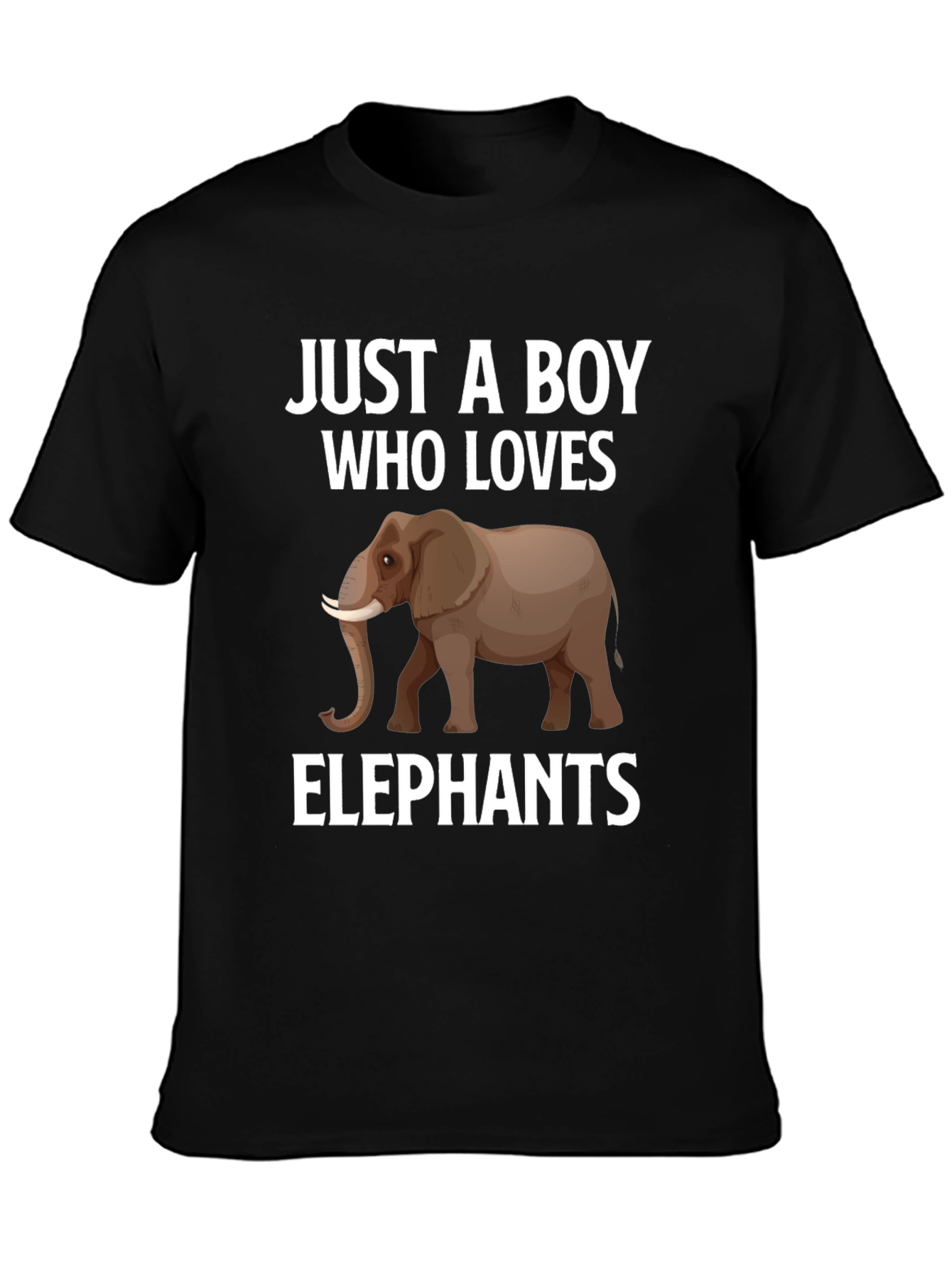 Boy Who Loves Elephants Black Graphic Tee