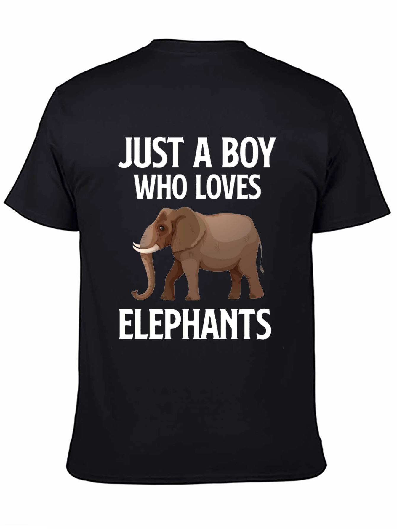 Boy Who Loves Elephants Black Graphic Tee