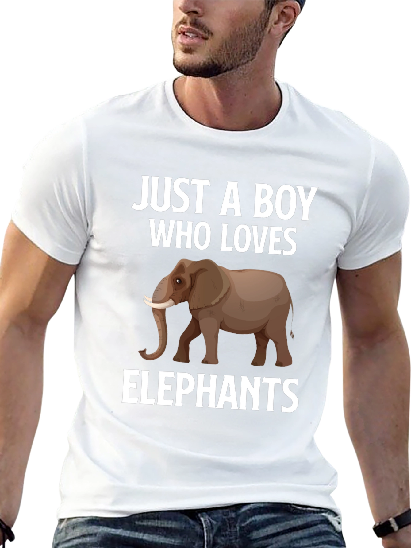 Boy Who Loves Elephants Black Graphic Tee