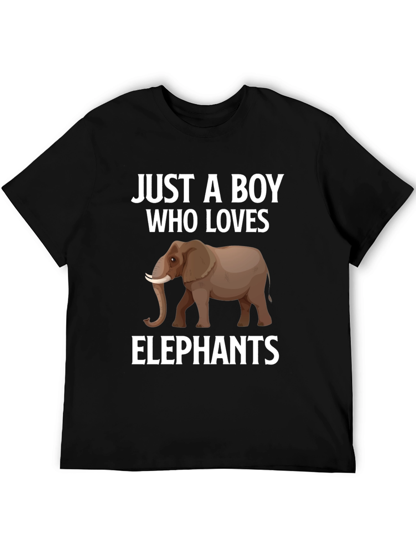 Boy Who Loves Elephants Black Graphic Tee