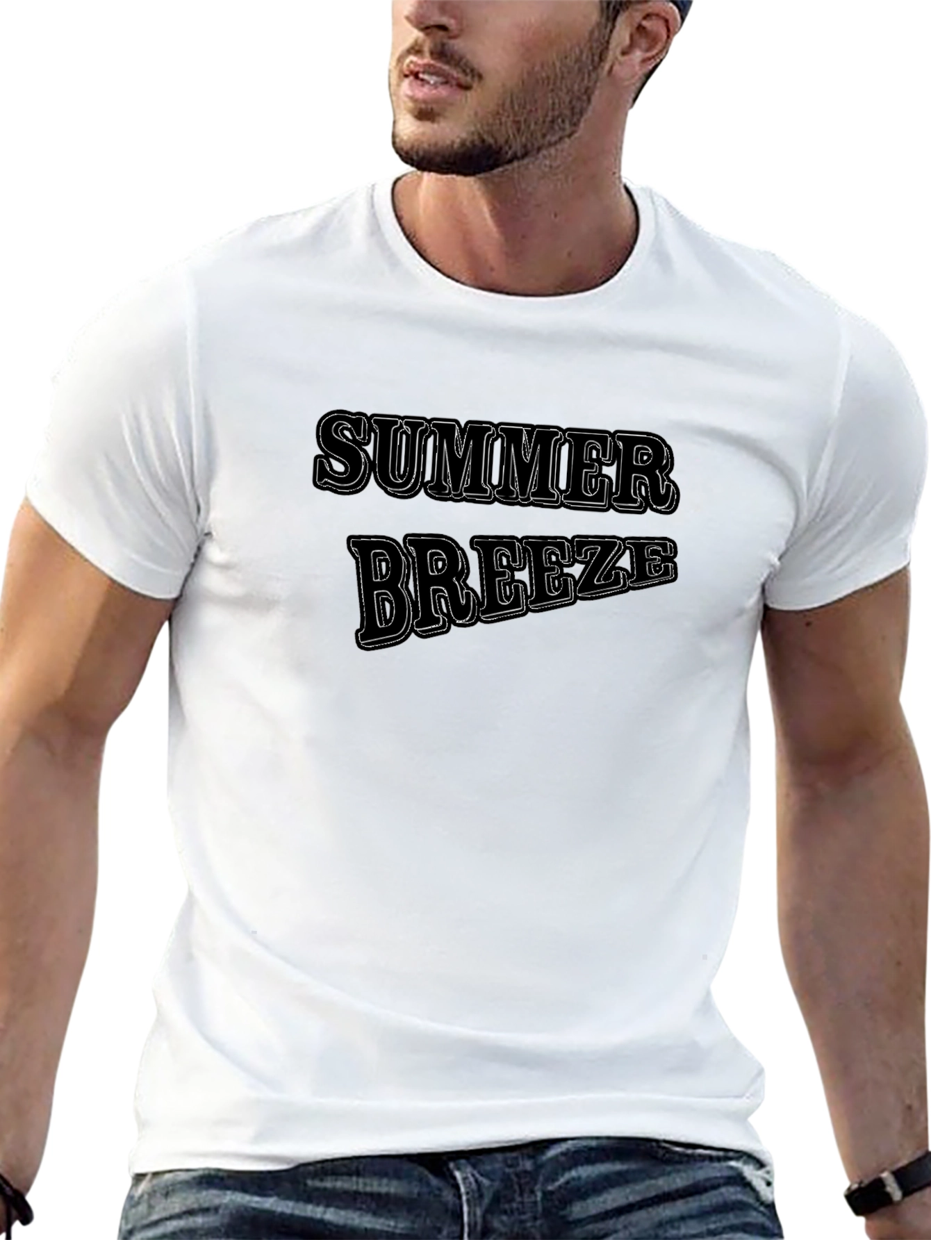 Summer Breeze Graphic Tee - Black Casual T-Shirt