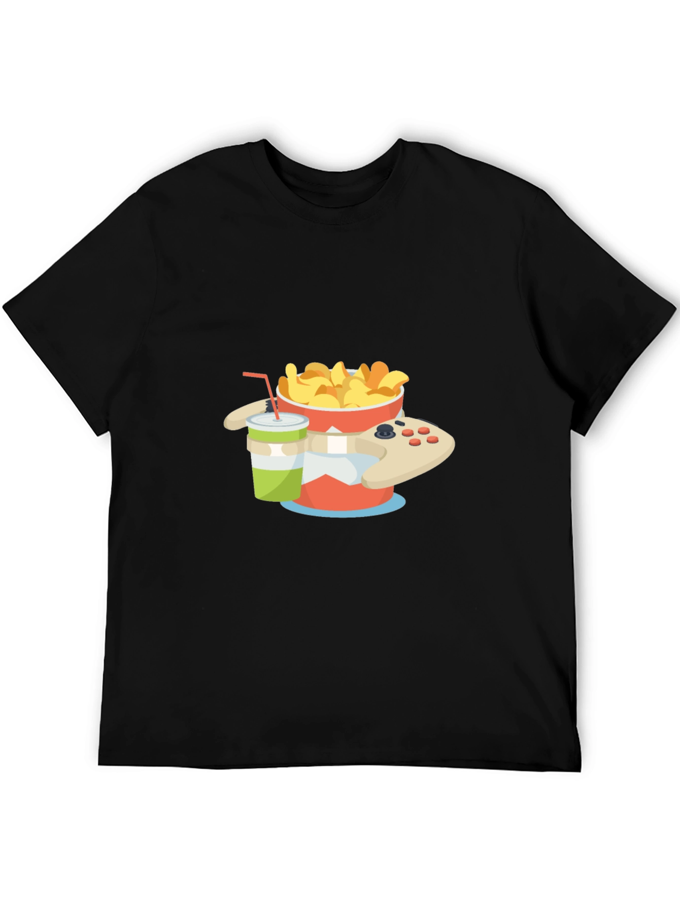 Gamer Snack T-Shirt - Chips Drink and Controller Design