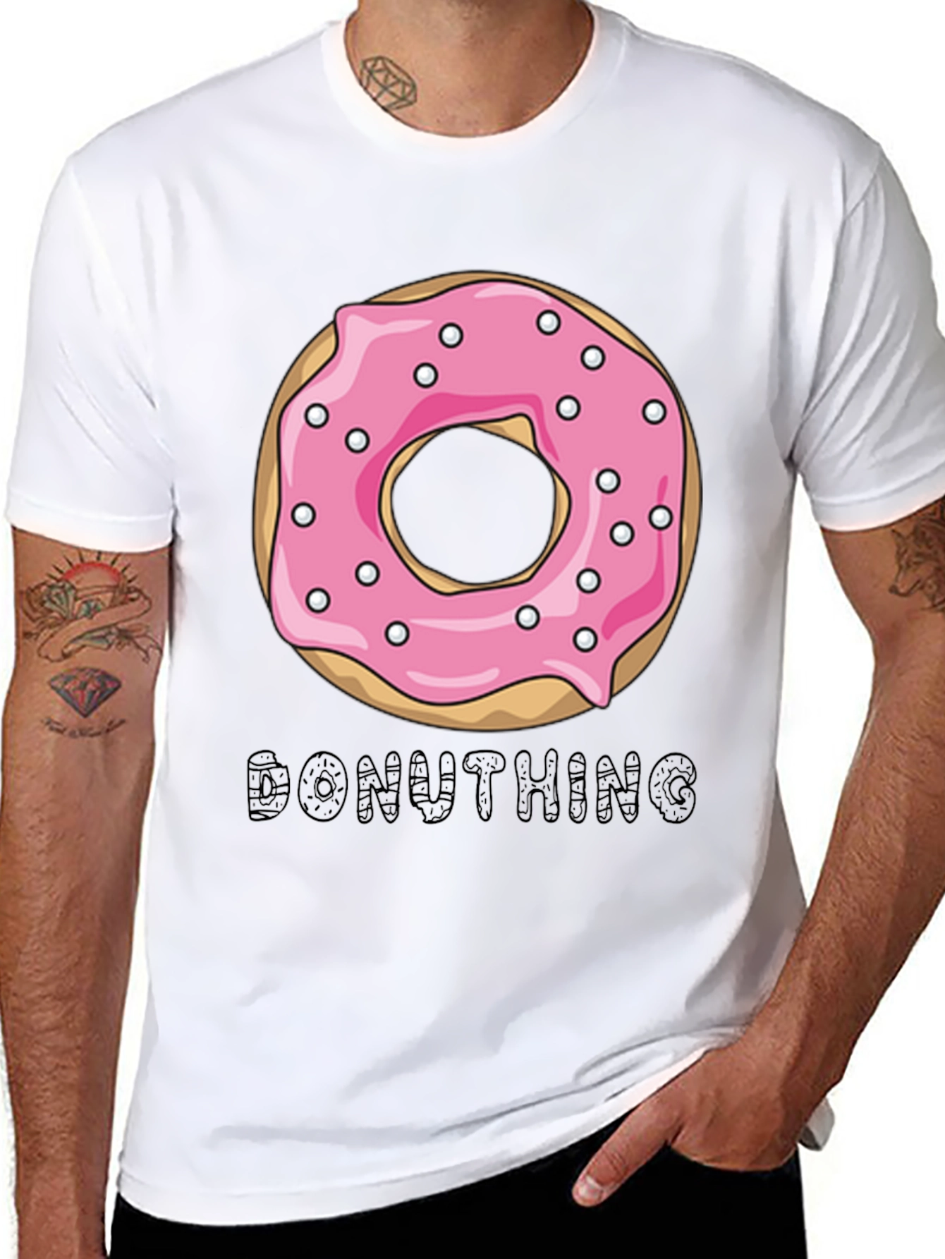 Donuthing Black Graphic T-Shirt - Novelty Design