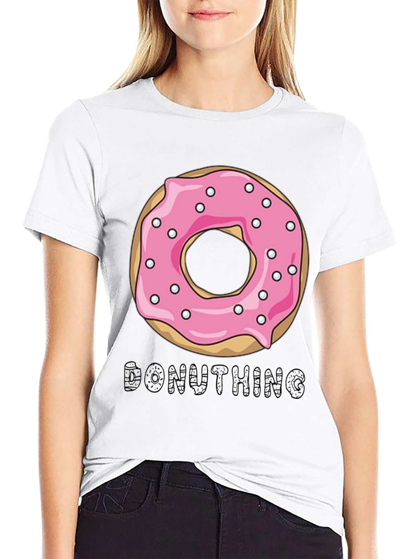 Donuthing Black Graphic T-Shirt - Novelty Design
