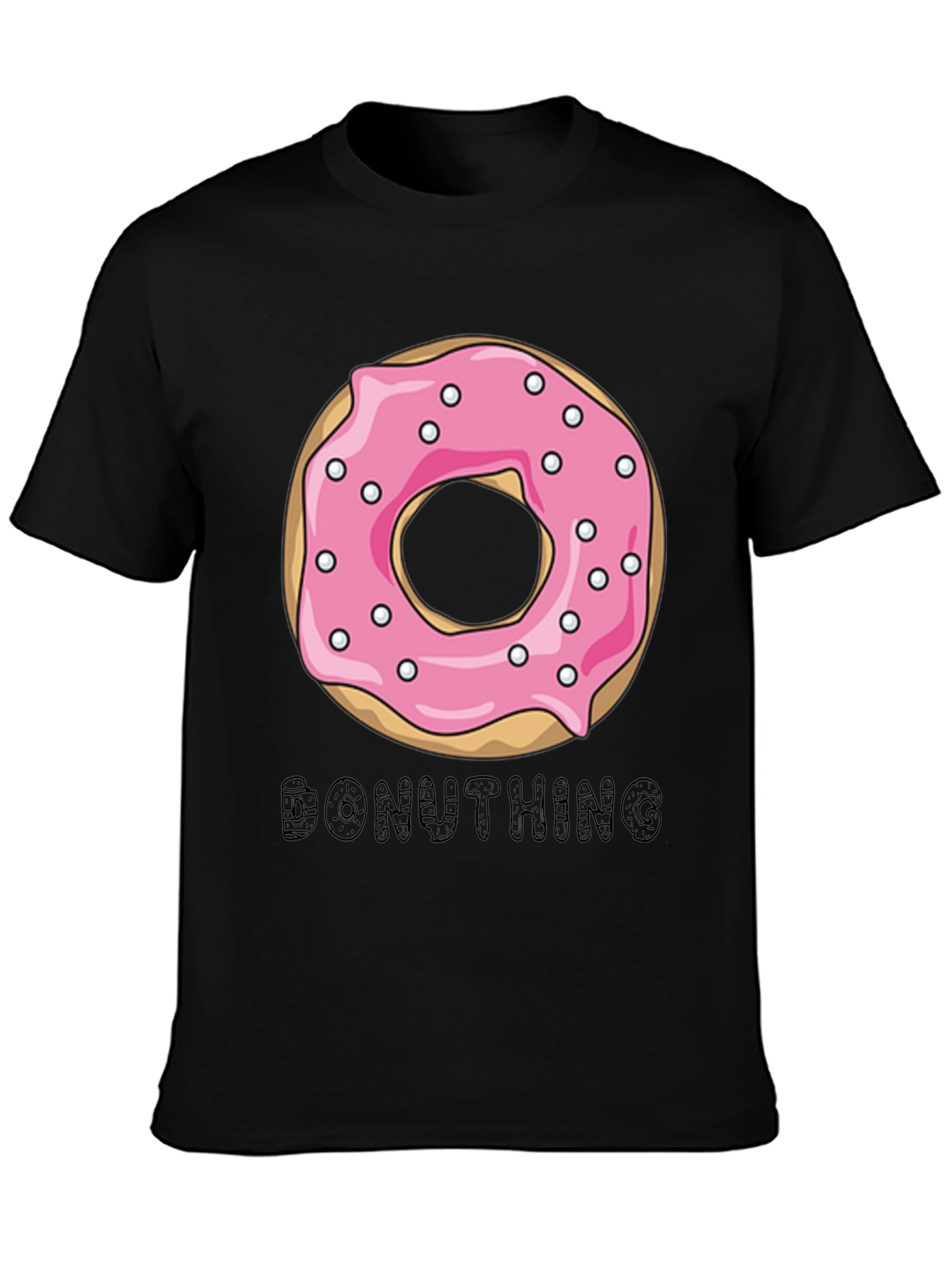 Donuthing Black Graphic T-Shirt - Novelty Design