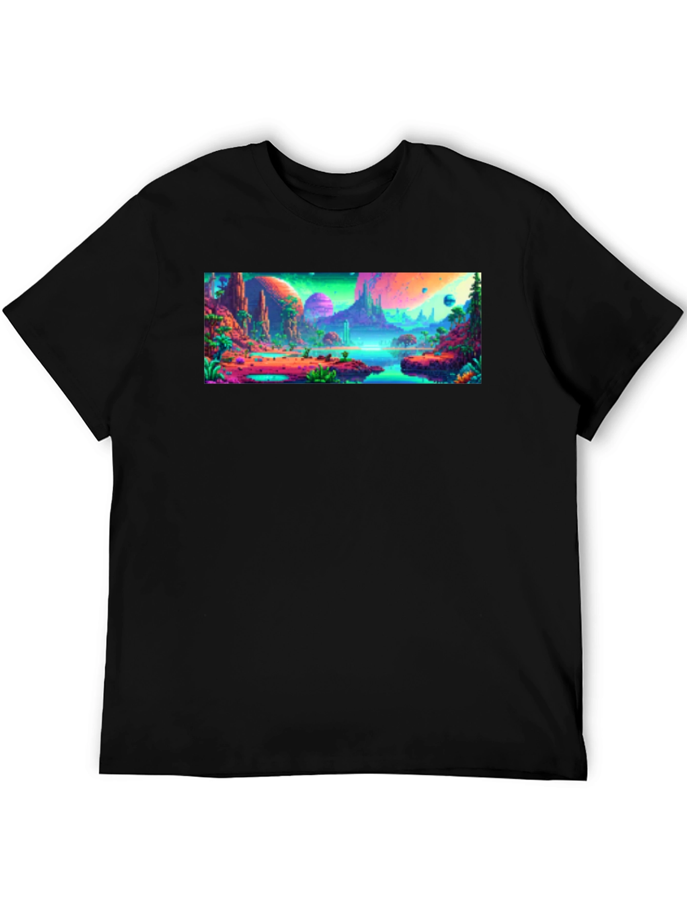 Vibrant Alien Landscape Graphic Tee