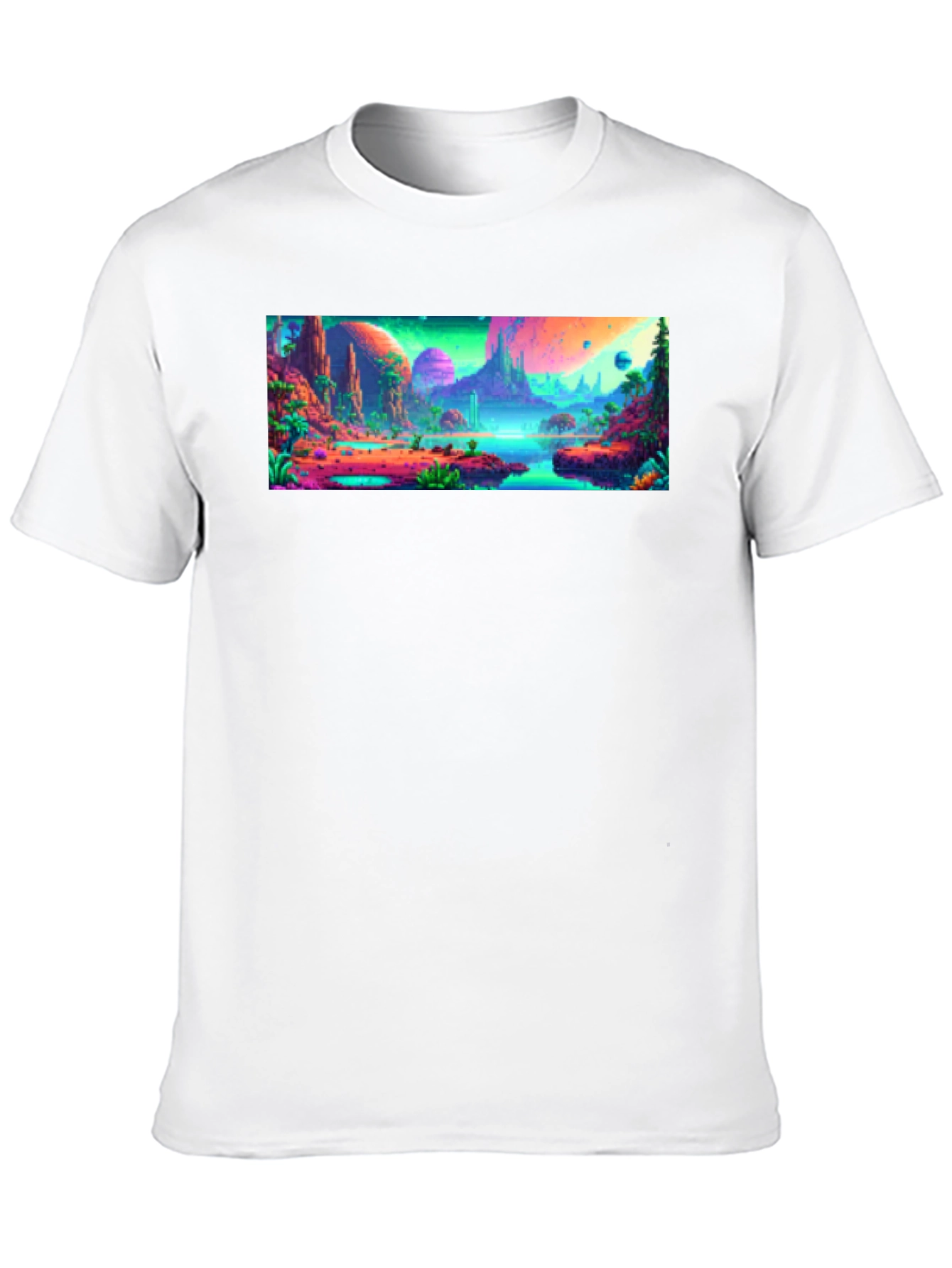 Vibrant Alien Landscape Graphic Tee