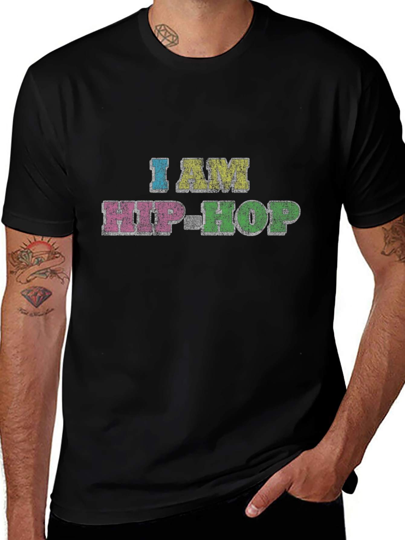 I AM HIP-HOP Graphic Tee - Stylish Black T-Shirt