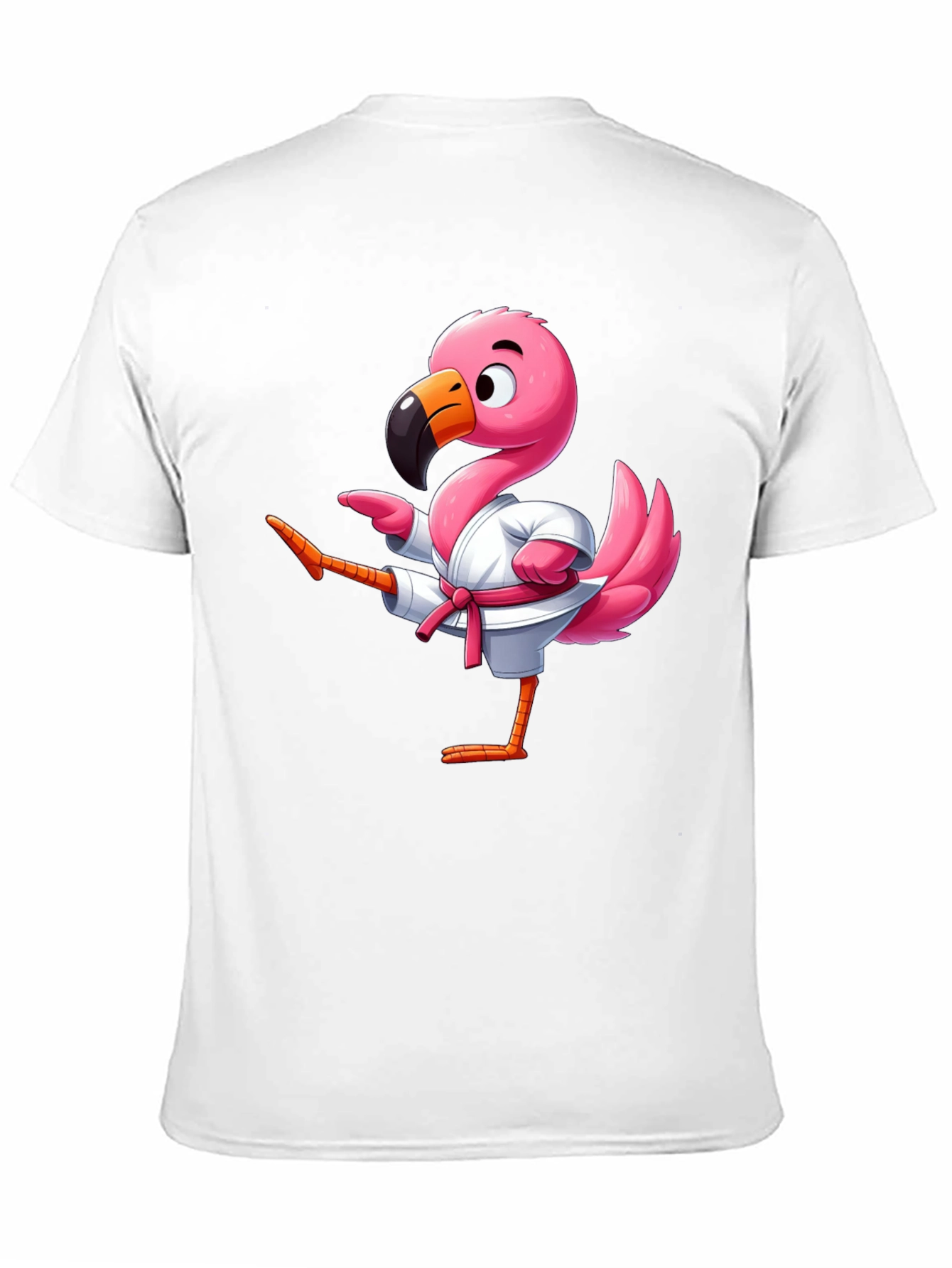 Karate Flamingo Black T-Shirt