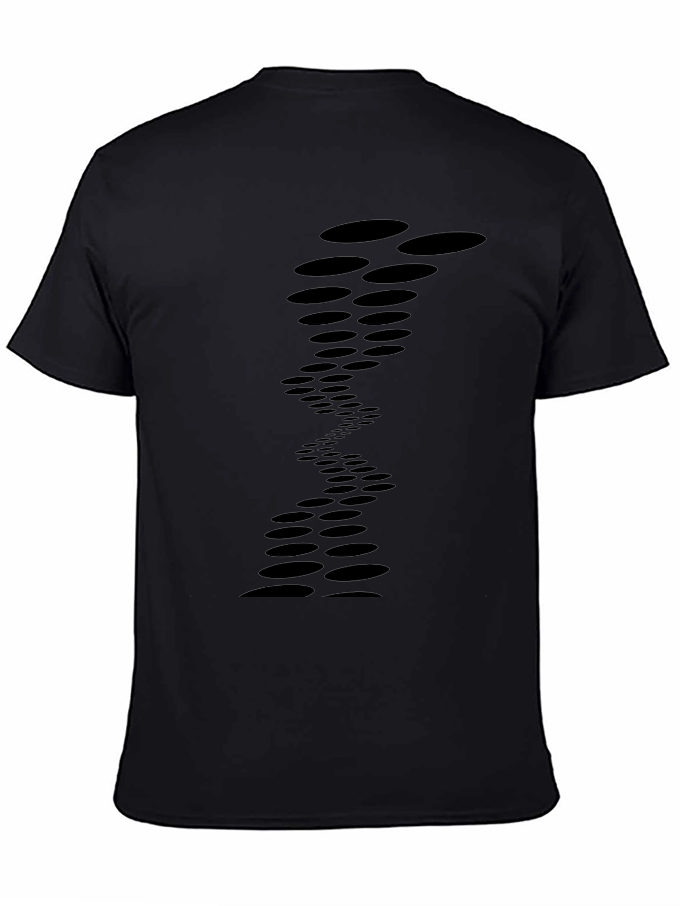 Mens Black Tee with Abstract Circle Design