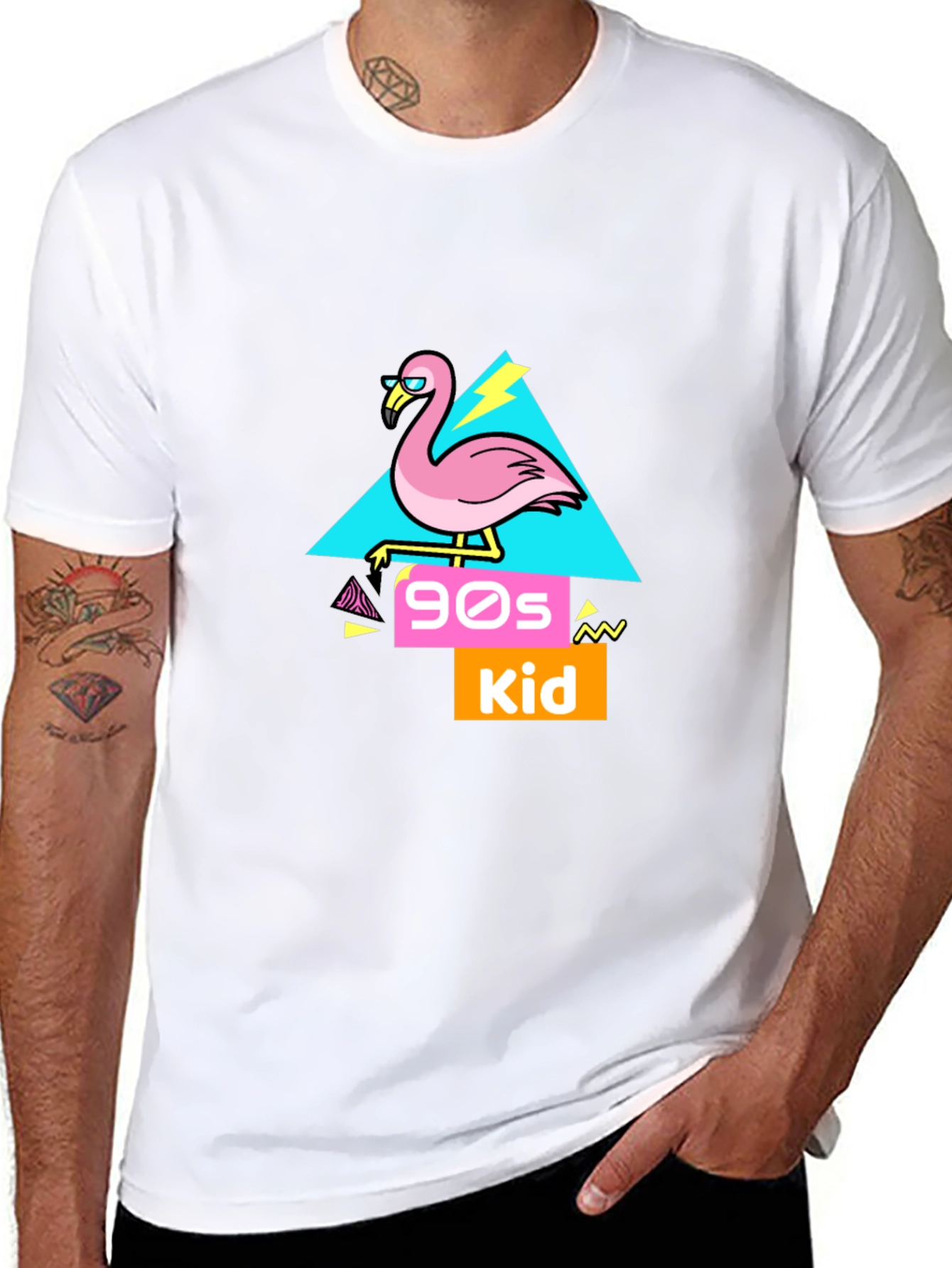 90s Kid Flamingo Graphic T-Shirt