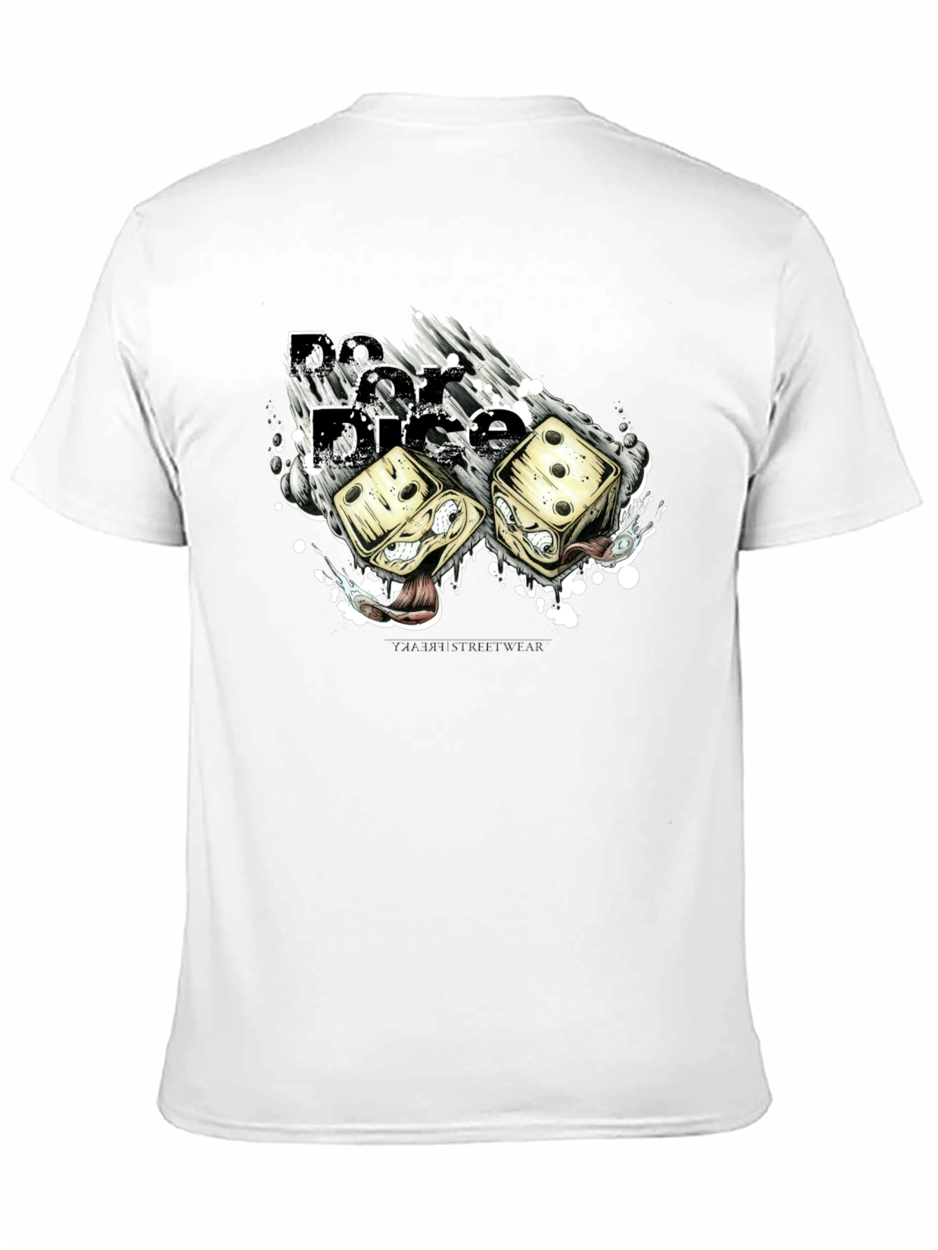 Dice Graphic T-Shirt - Black Crew Neck Tee