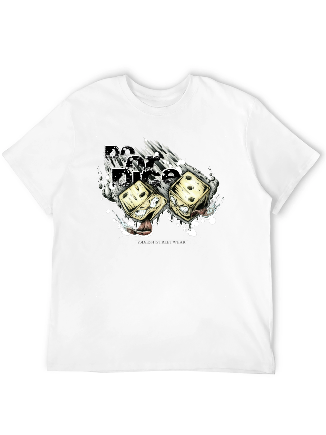 Dice Graphic T-Shirt - Black Crew Neck Tee