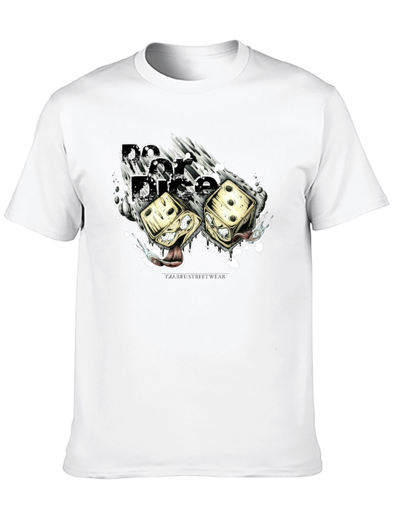 Dice Graphic T-Shirt - Black Crew Neck Tee