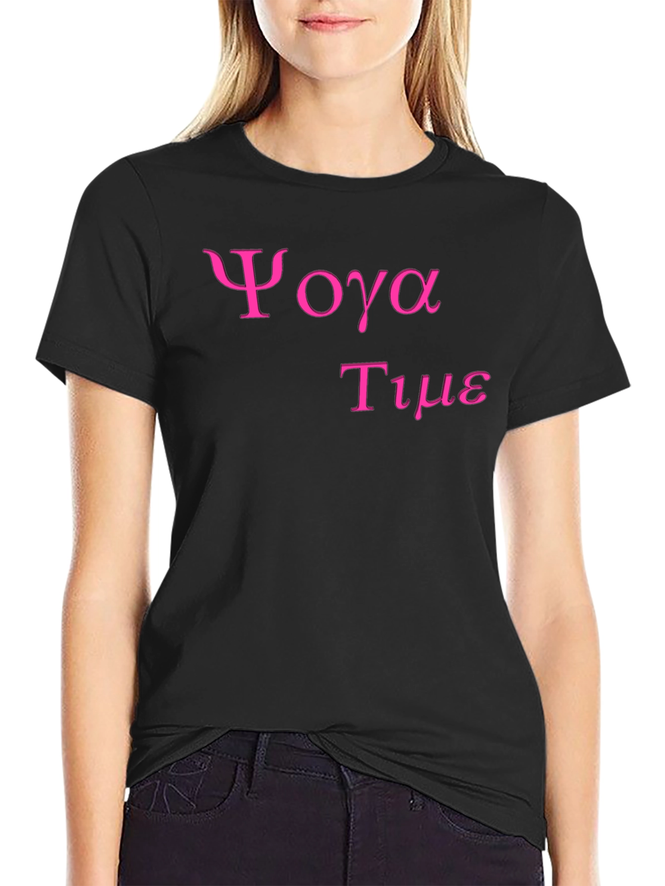 Yoga Time Graphic Tee - Soft Black Cotton T-Shirt