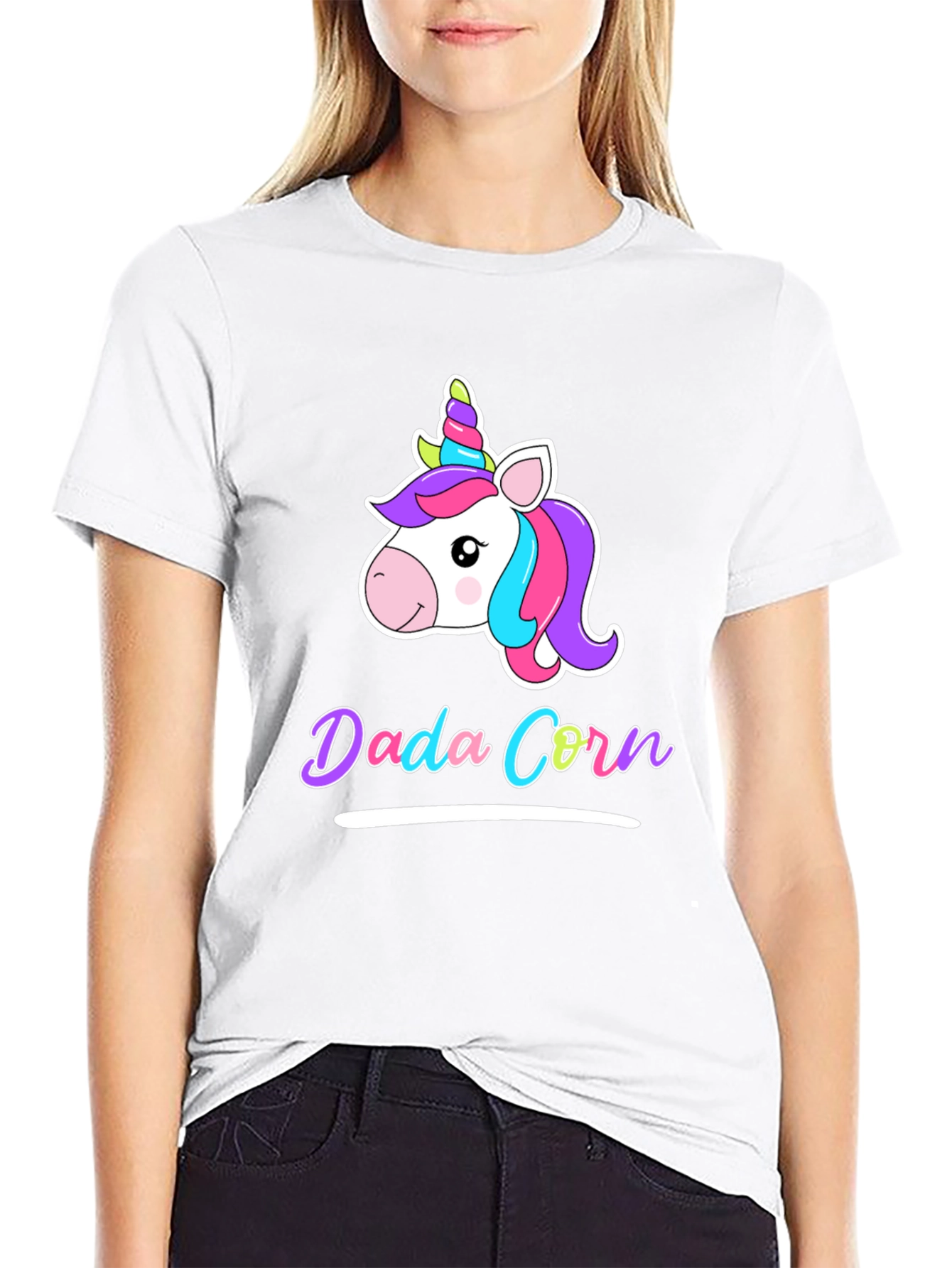 Dada Corn Unicorn Black T-Shirt