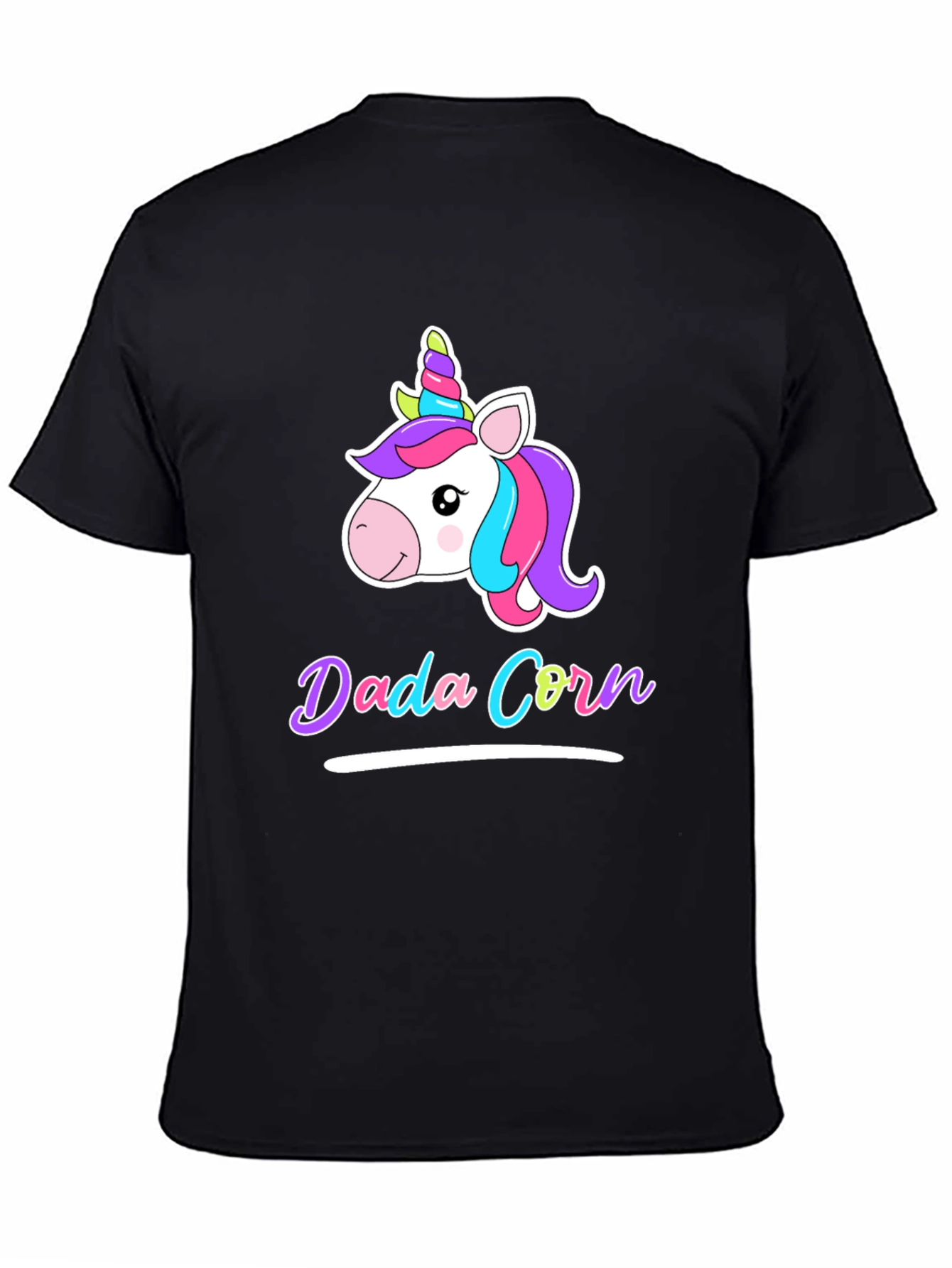 Dada Corn Unicorn Black T-Shirt