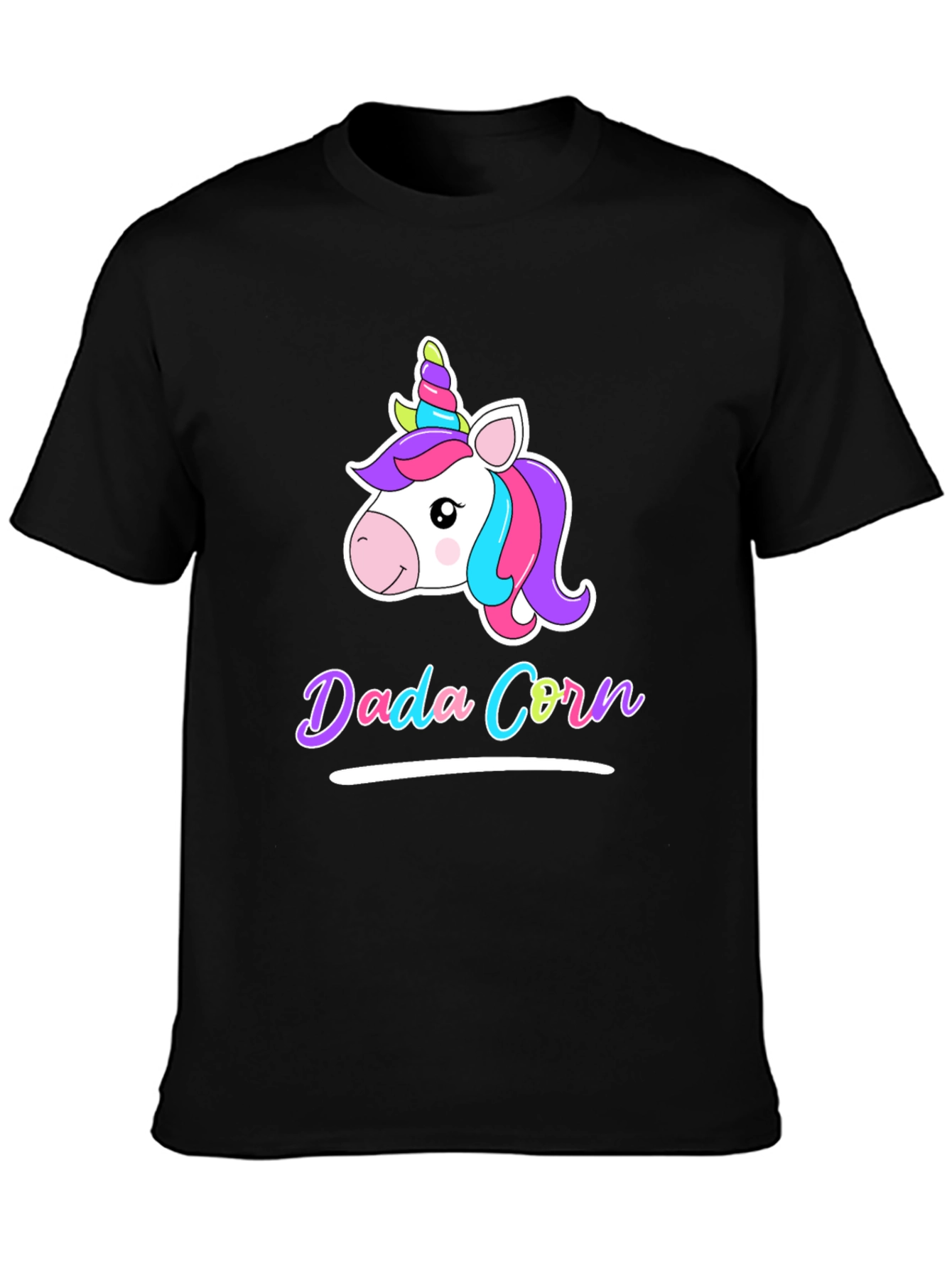 Dada Corn Unicorn Black T-Shirt