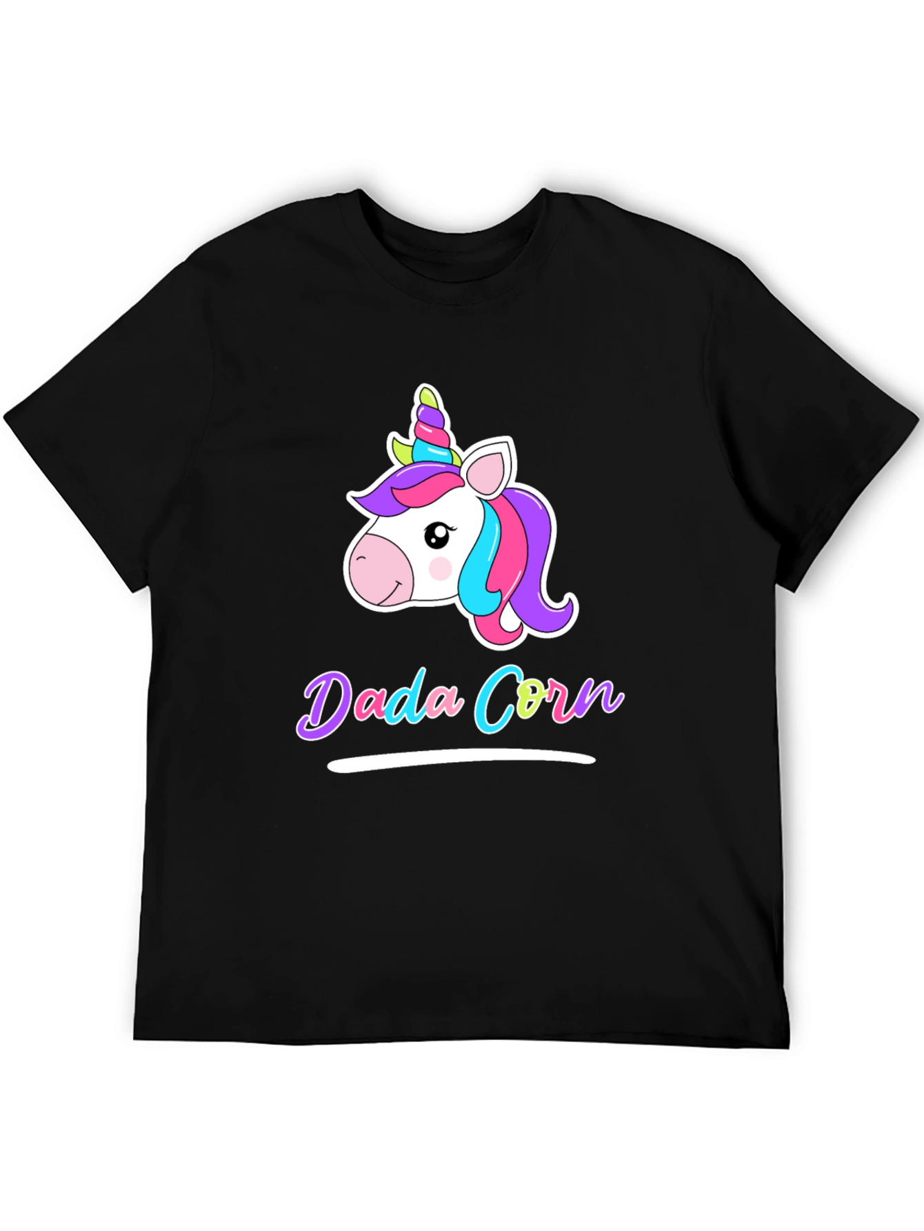 Dada Corn Unicorn Black T-Shirt