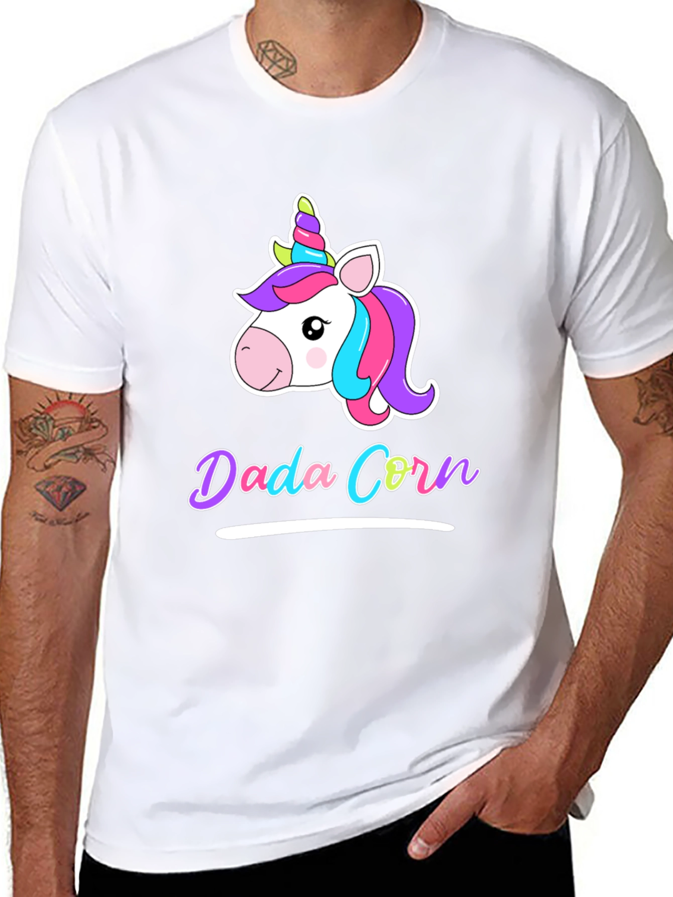 Dada Corn Unicorn Black T-Shirt