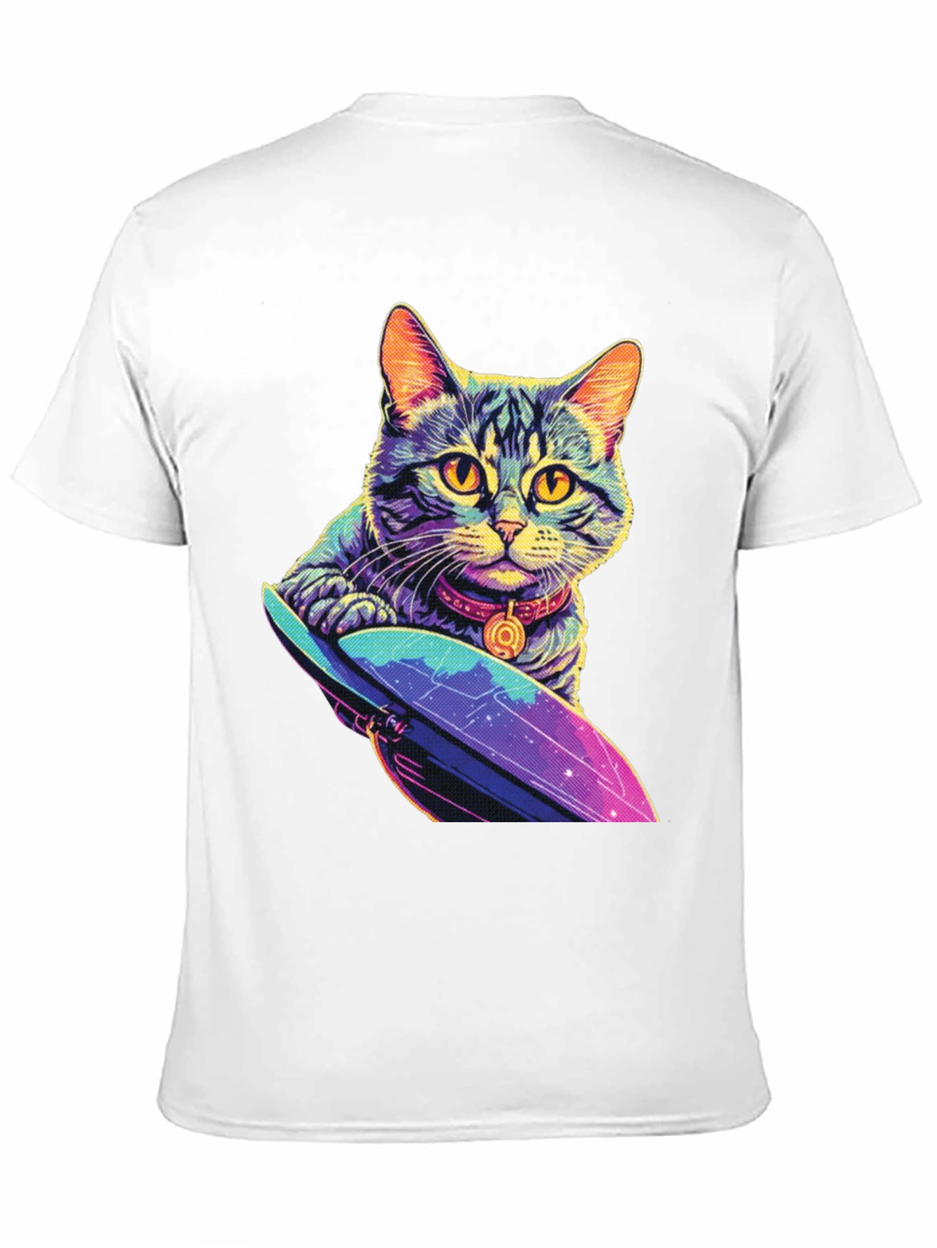 Cosmic Cat UFO T-Shirt - Black