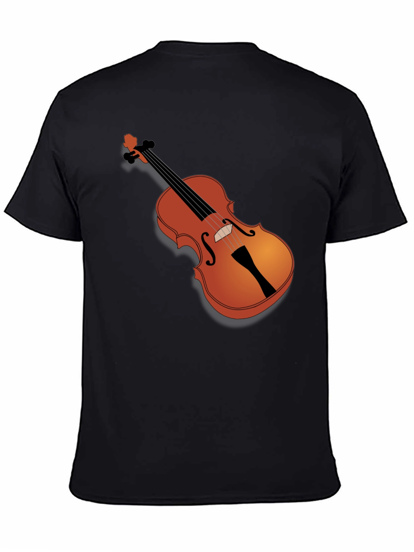 Violin Graphic Black T-Shirt - Music Lover Tee