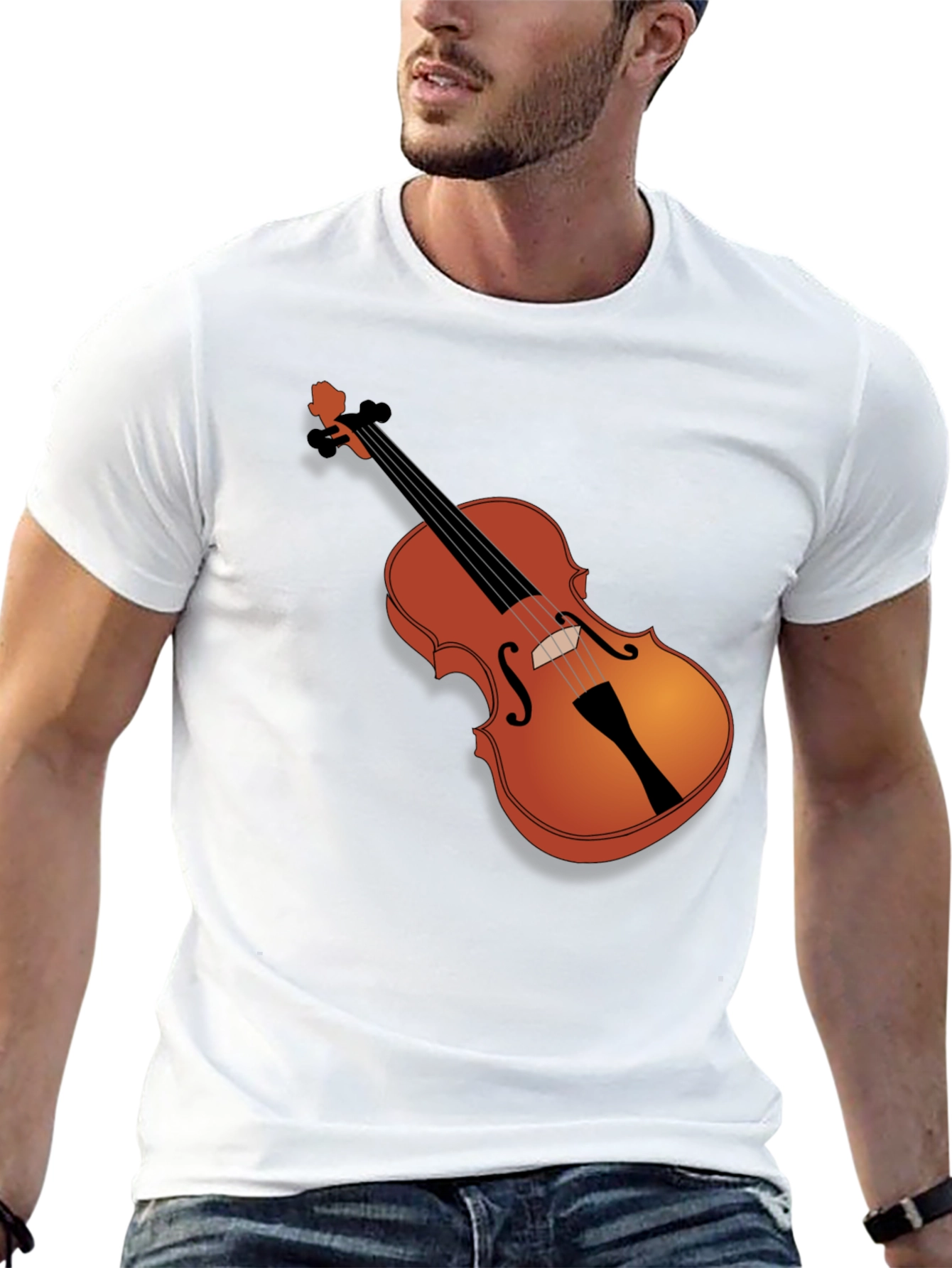 Violin Graphic Black T-Shirt - Music Lover Tee
