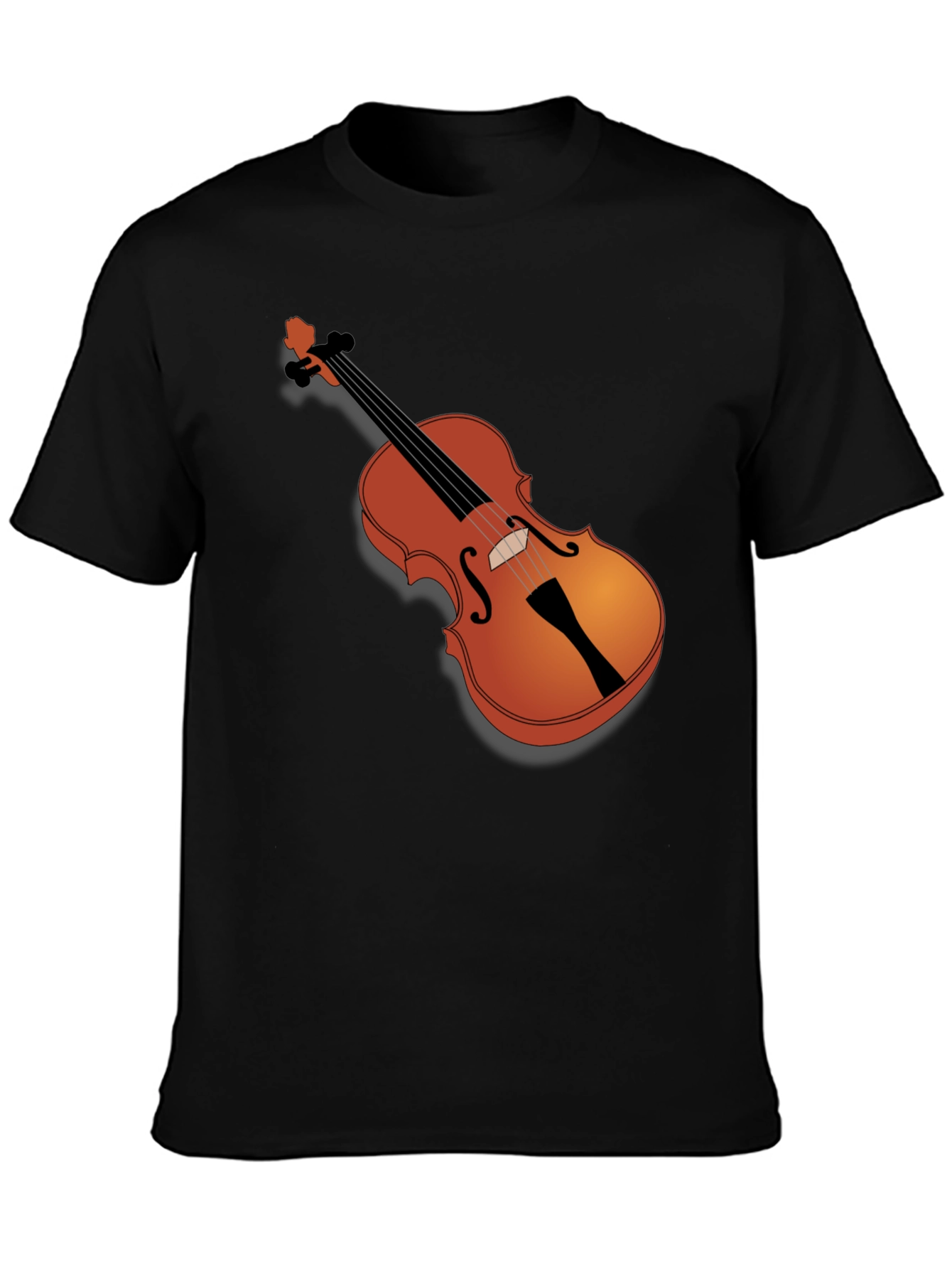 Violin Graphic Black T-Shirt - Music Lover Tee