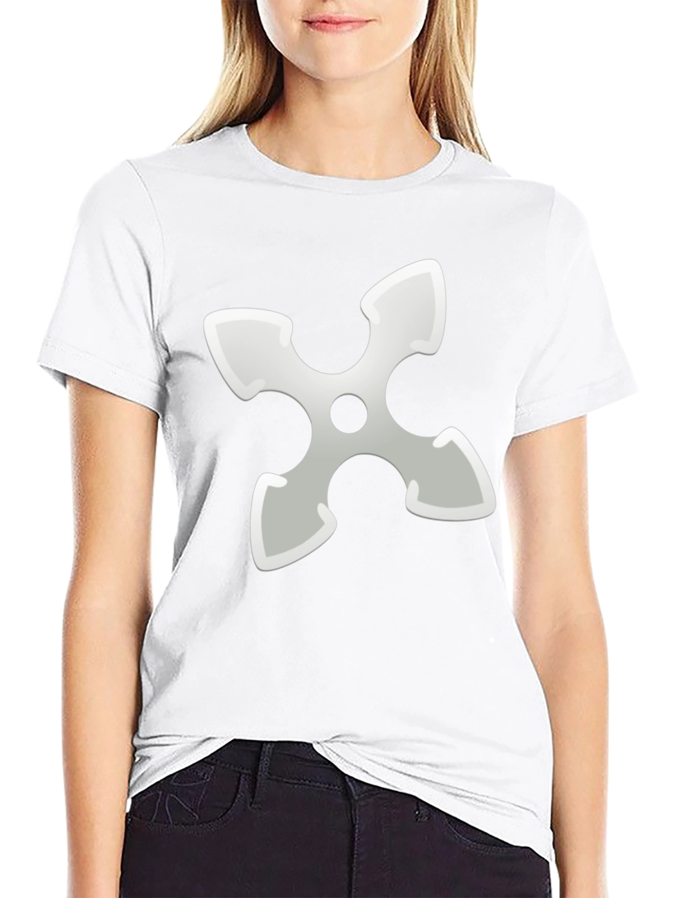 Ninja Star Graphic Tee - Black Cotton Blend T-Shirt