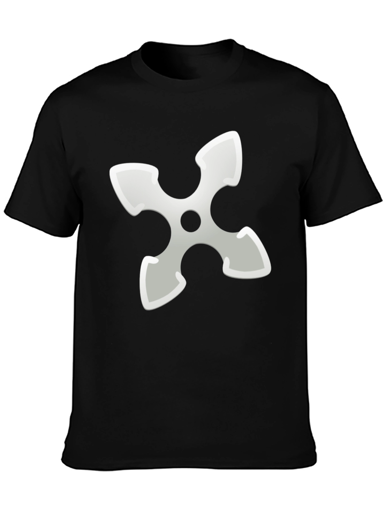 Ninja Star Graphic Tee - Black Cotton Blend T-Shirt