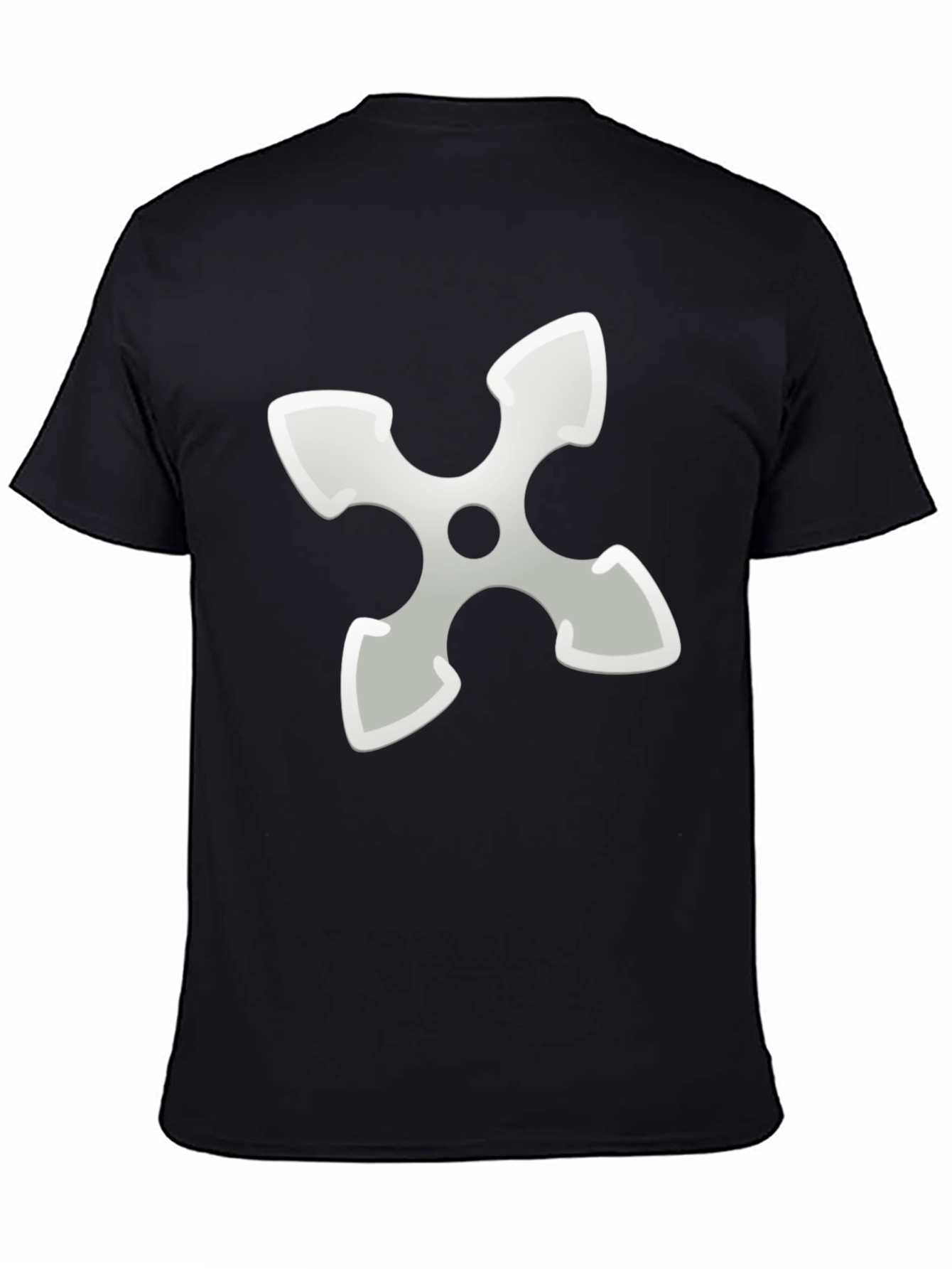 Ninja Star Graphic Tee - Black Cotton Blend T-Shirt
