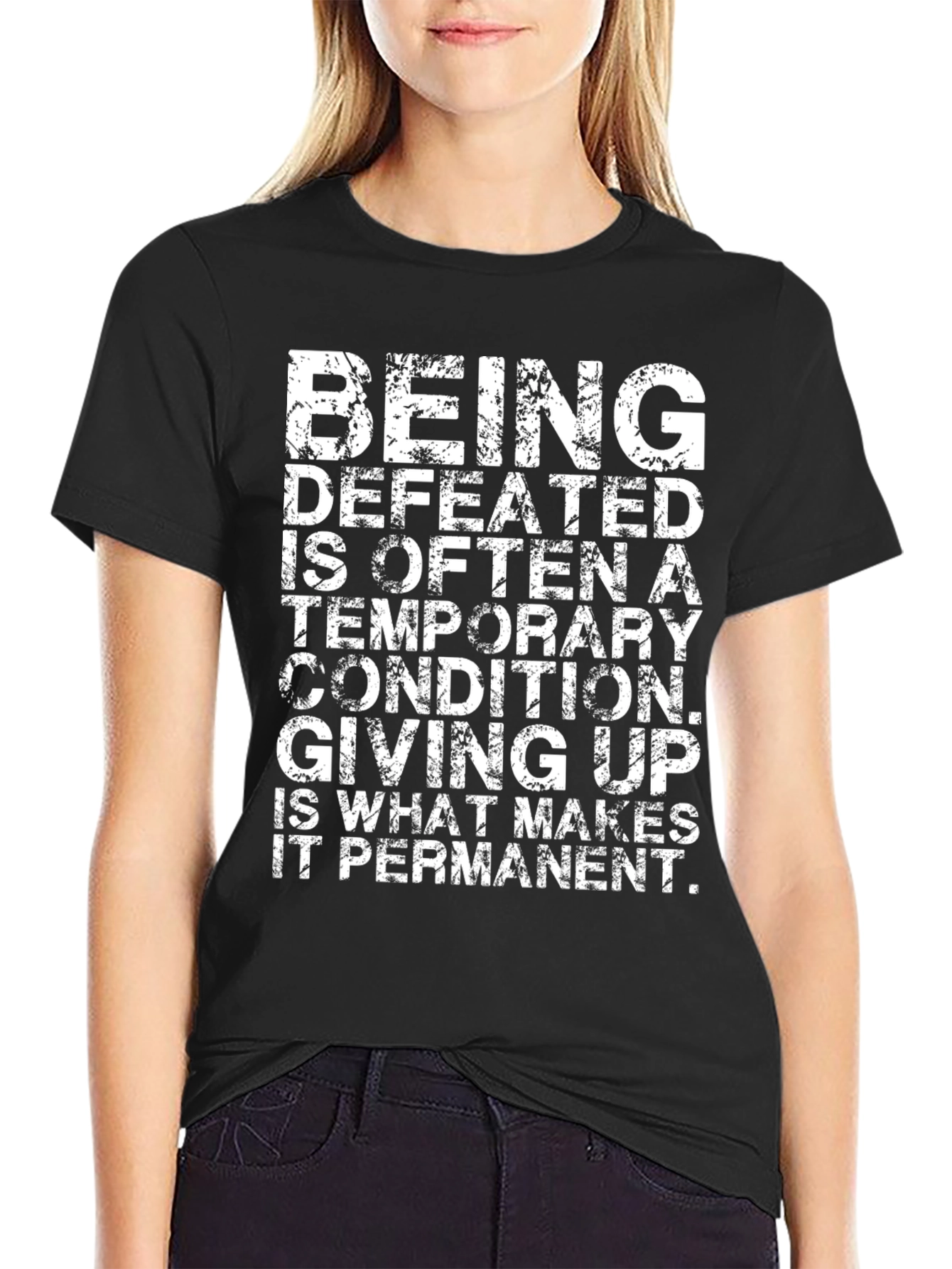 Motivational Graphic Tee - Never Give Up T-Shirt