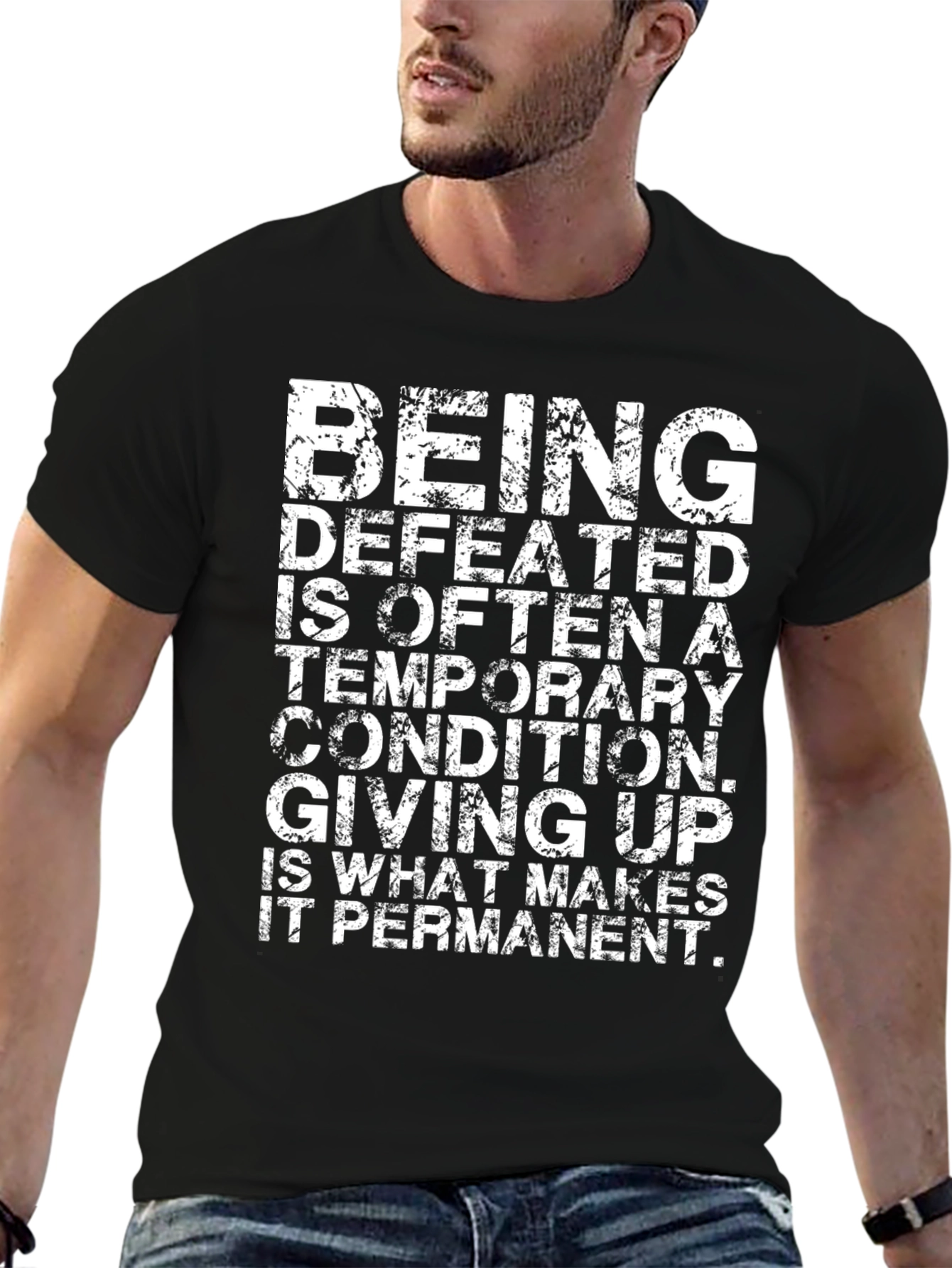 Motivational Graphic Tee - Never Give Up T-Shirt