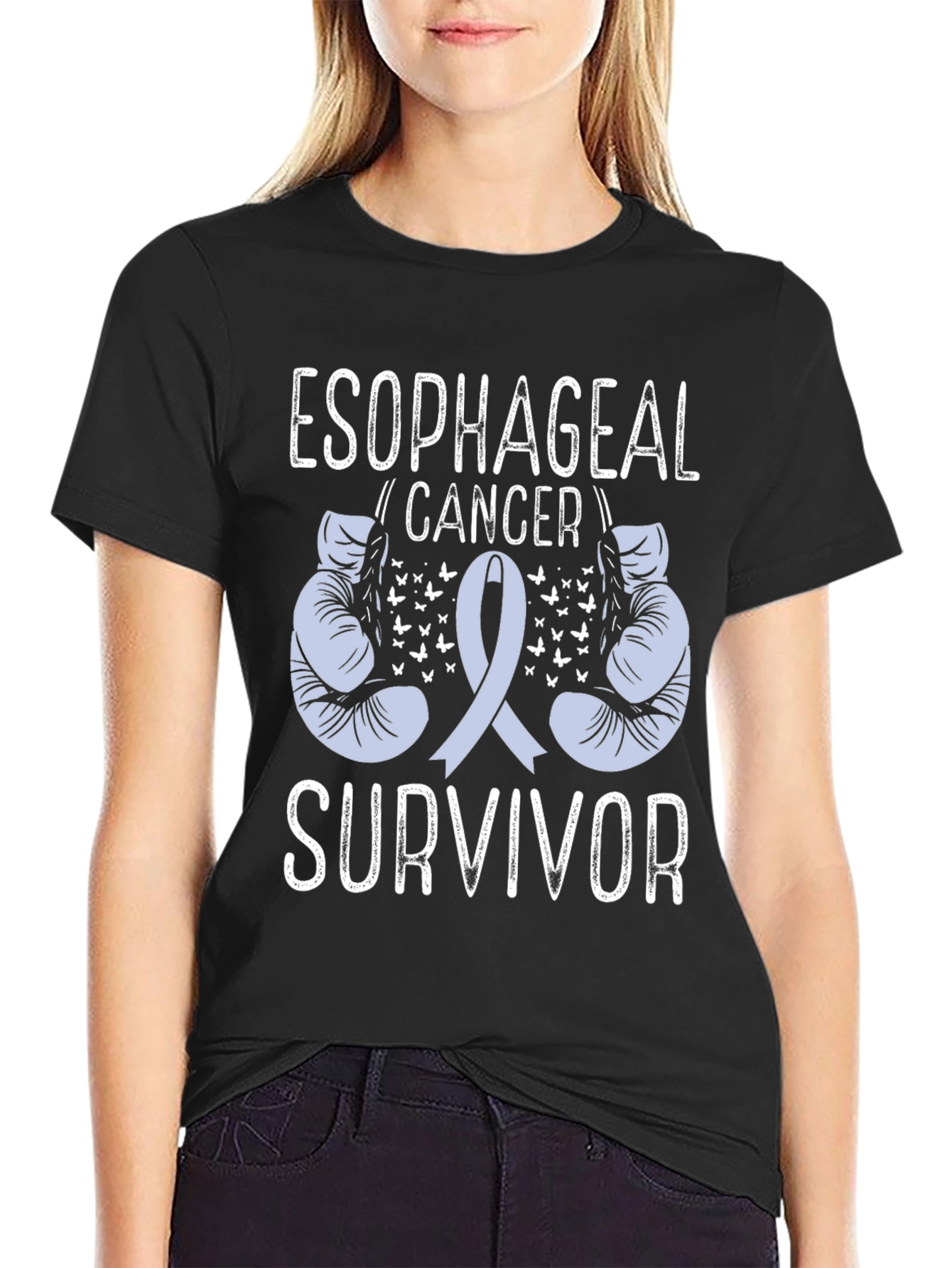 Esophageal Cancer Survivor Boxing Gloves T-Shirt