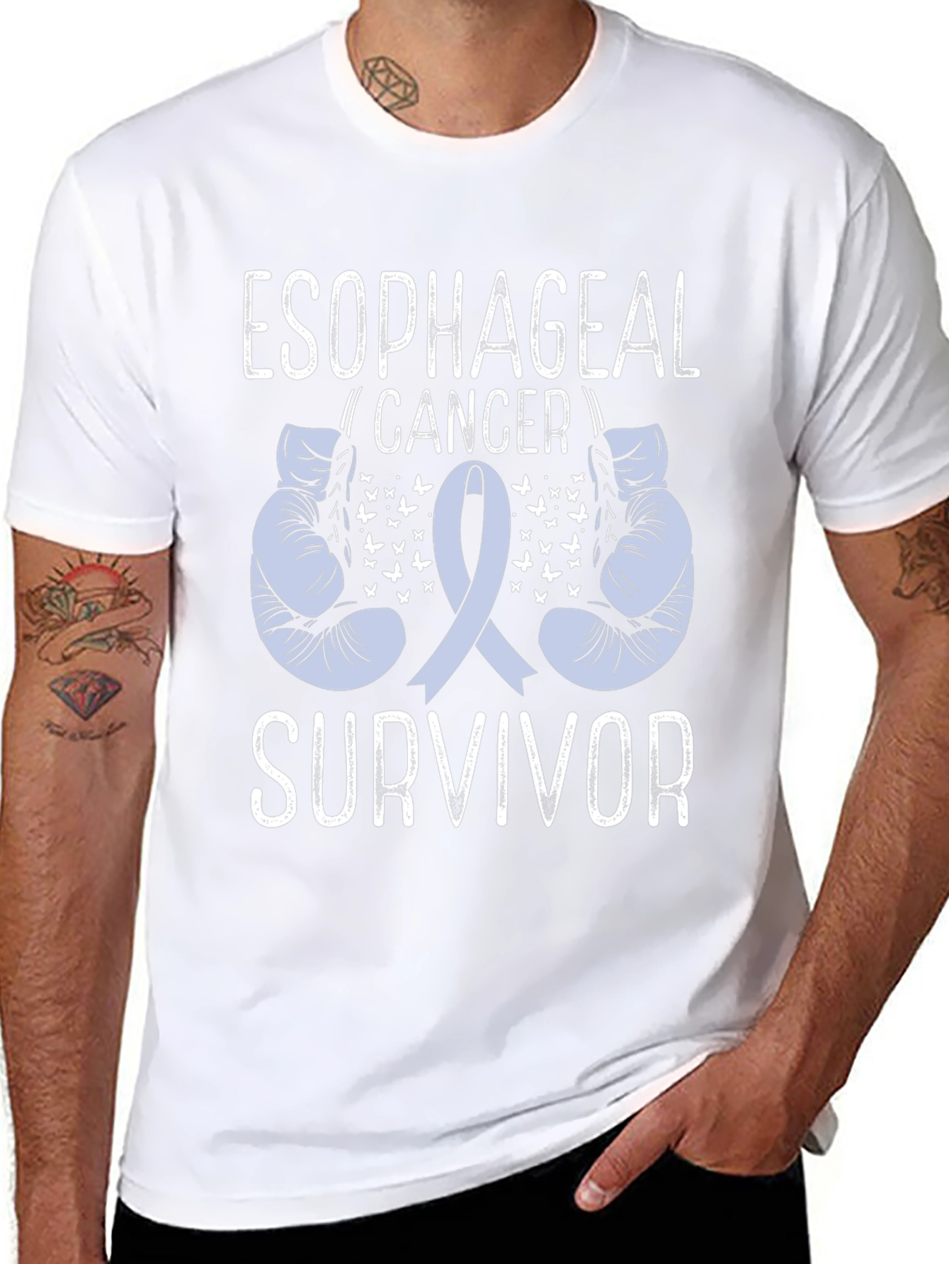 Esophageal Cancer Survivor Boxing Gloves T-Shirt