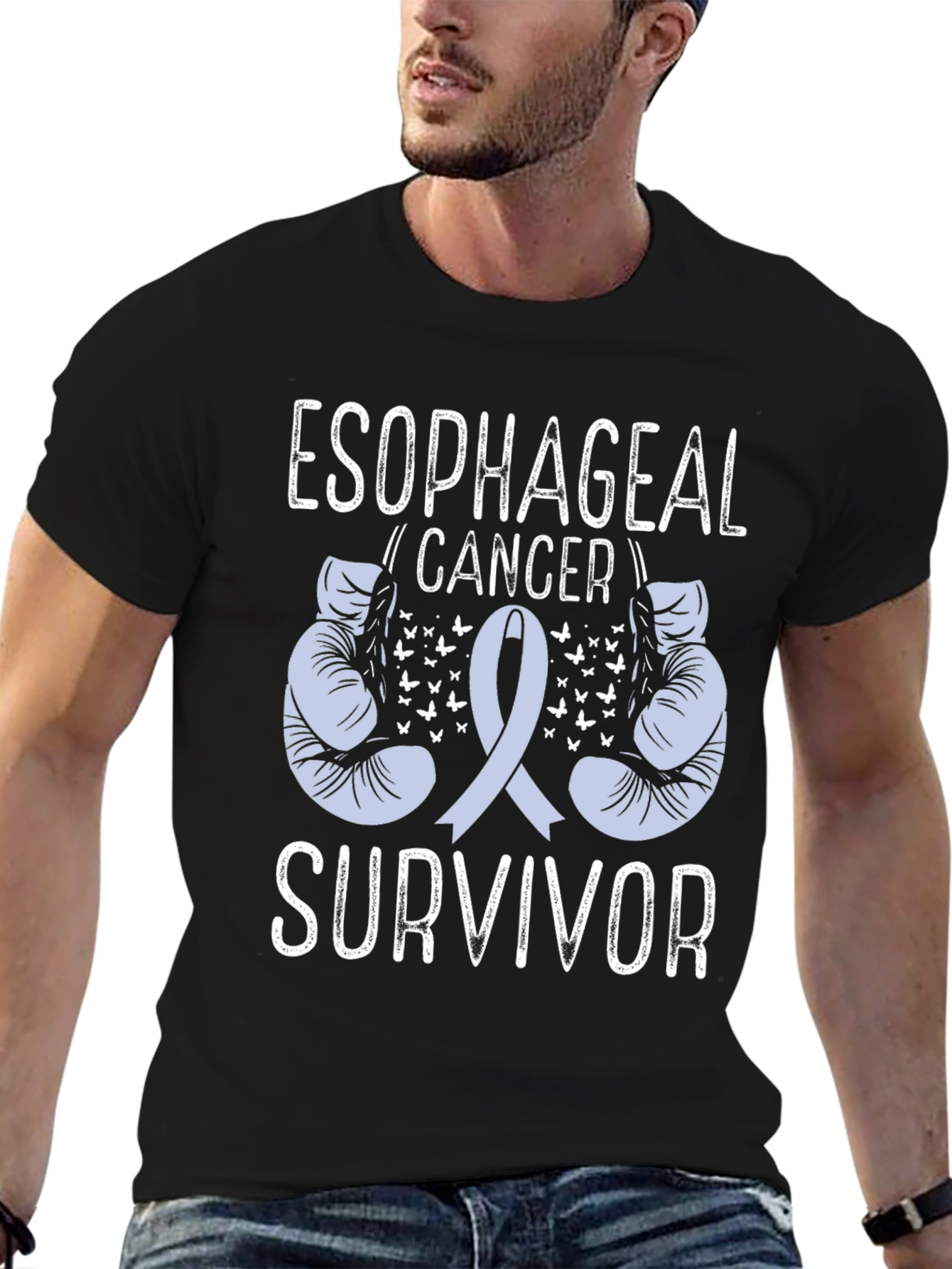 Esophageal Cancer Survivor Boxing Gloves T-Shirt