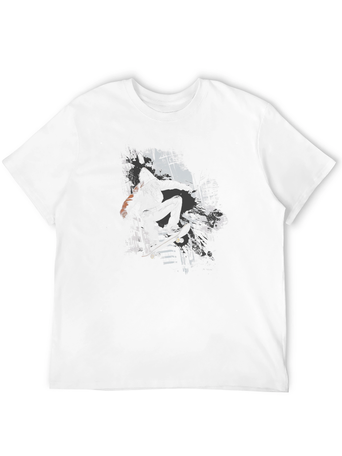 Skateboarding Graphic Tee - Black Urban Style