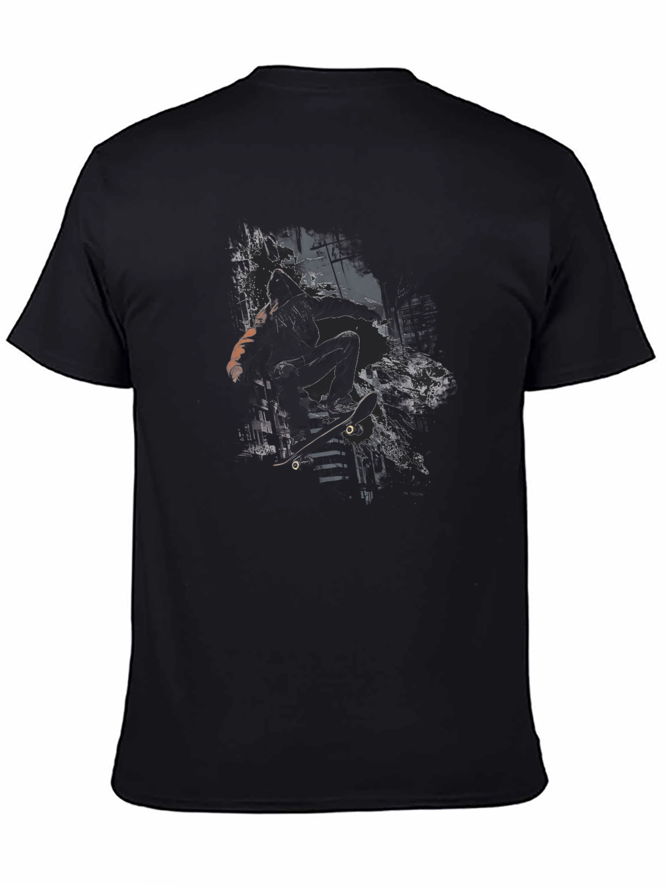 Skateboarding Graphic Tee - Black Urban Style