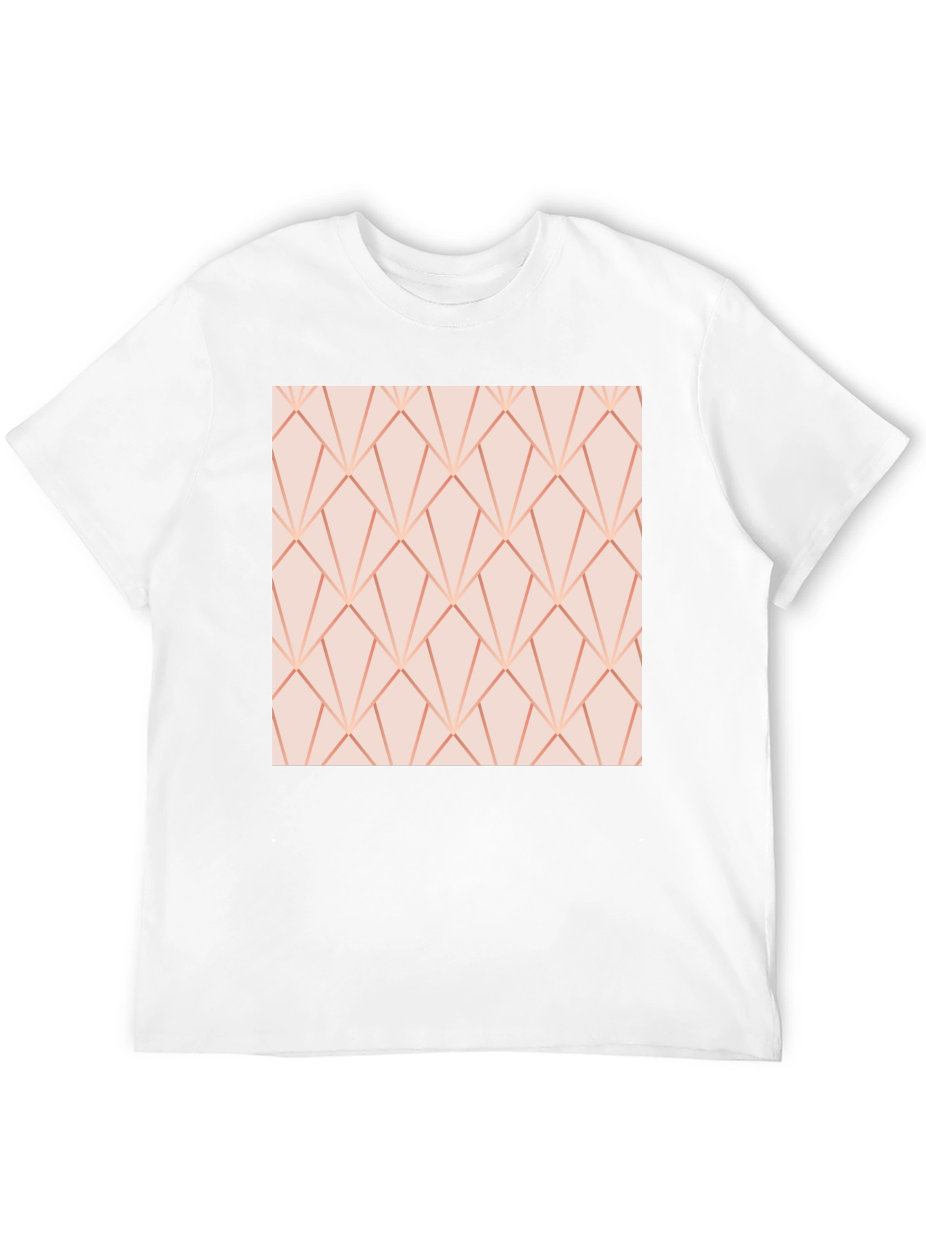 Geometric Rose Gold Patterned Tee - Modern Style