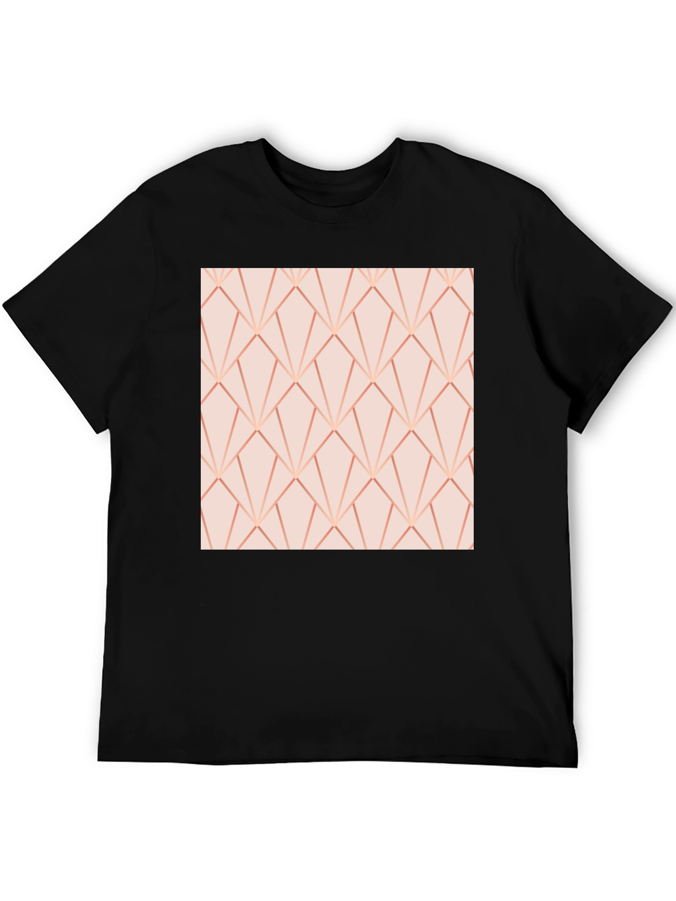Geometric Rose Gold Patterned Tee - Modern Style