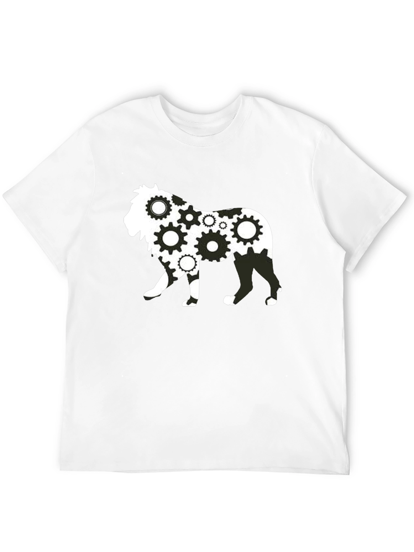 Gear Lion Graphic Print Black T-Shirt