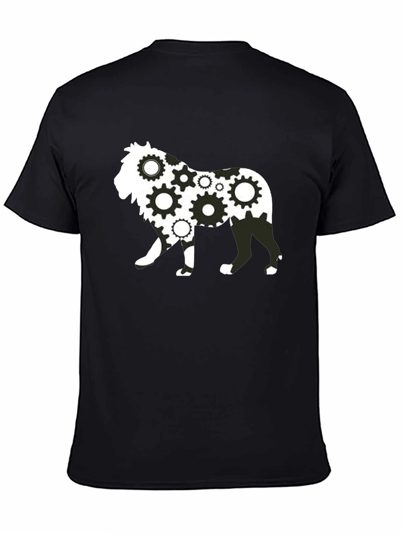 Gear Lion Graphic Print Black T-Shirt