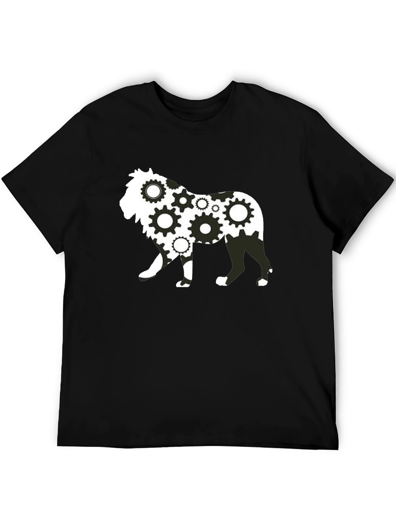 Gear Lion Graphic Print Black T-Shirt