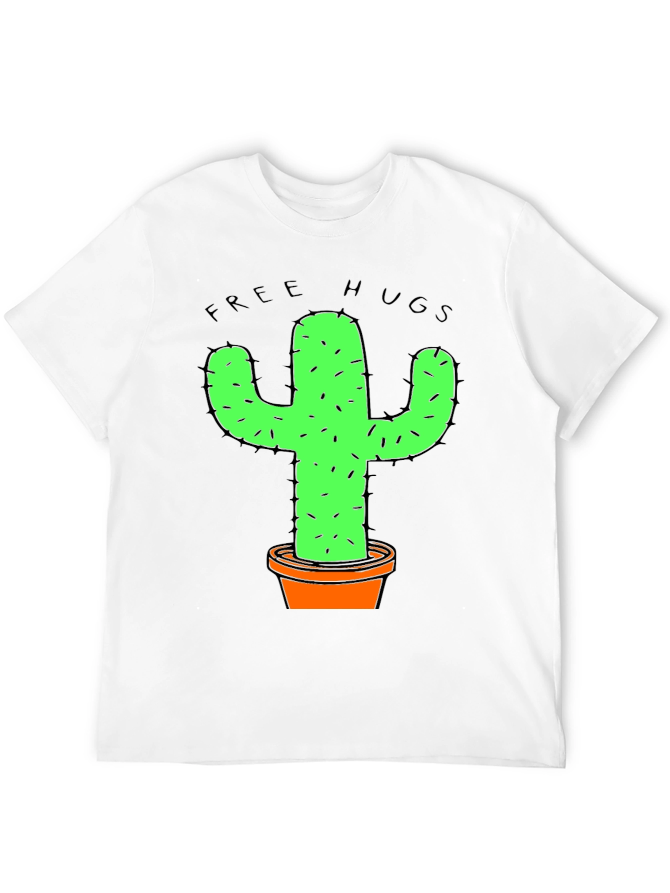 Funny Free Hugs Cactus Graphic T-Shirt