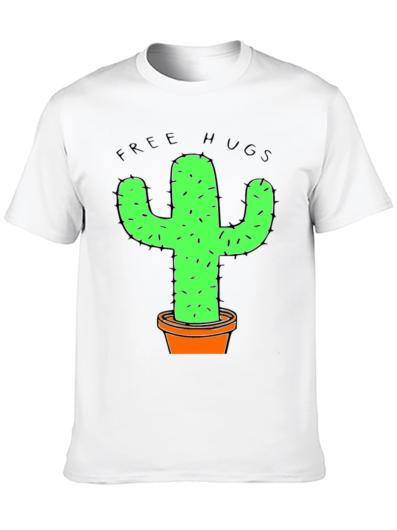 Funny Free Hugs Cactus Graphic T-Shirt