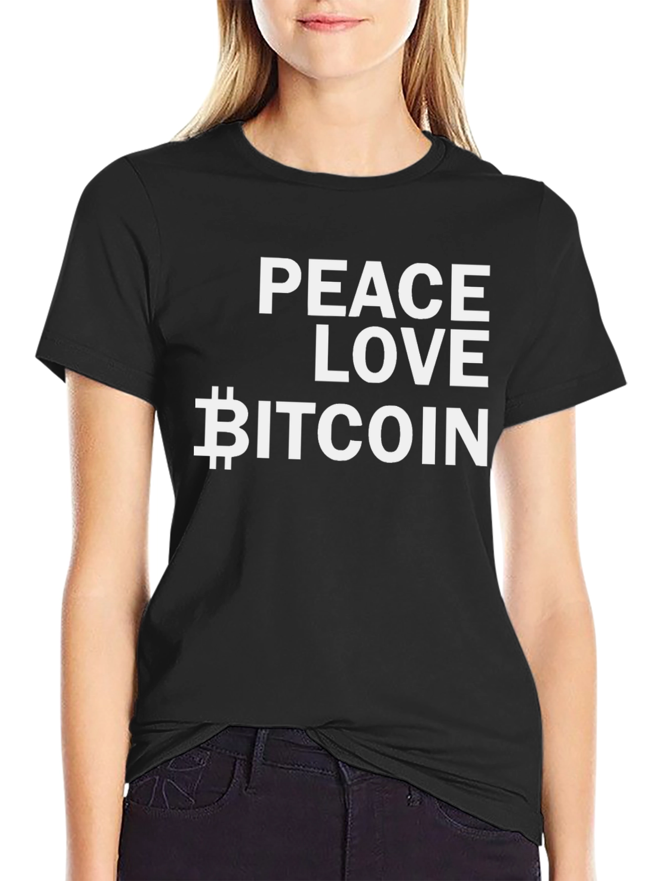 Peace Love Bitcoin T-Shirt - Crypto Tee