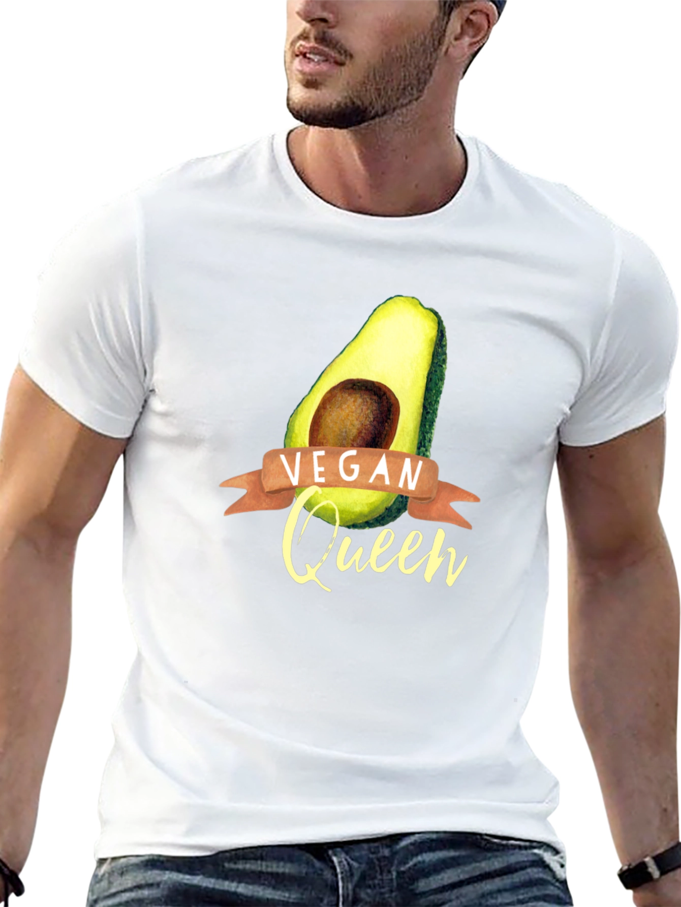 Vegan Queen Avocado Graphic T-Shirt